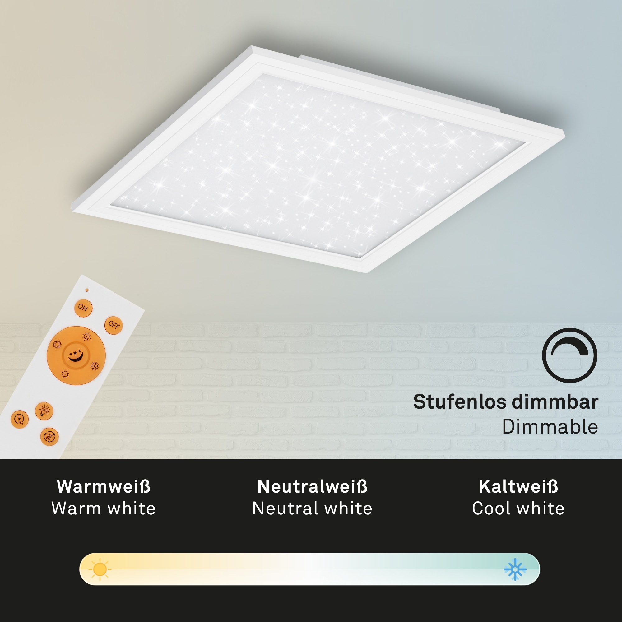Briloner Leuchten LED Panel »PALLAS« mit Fernbedienung
