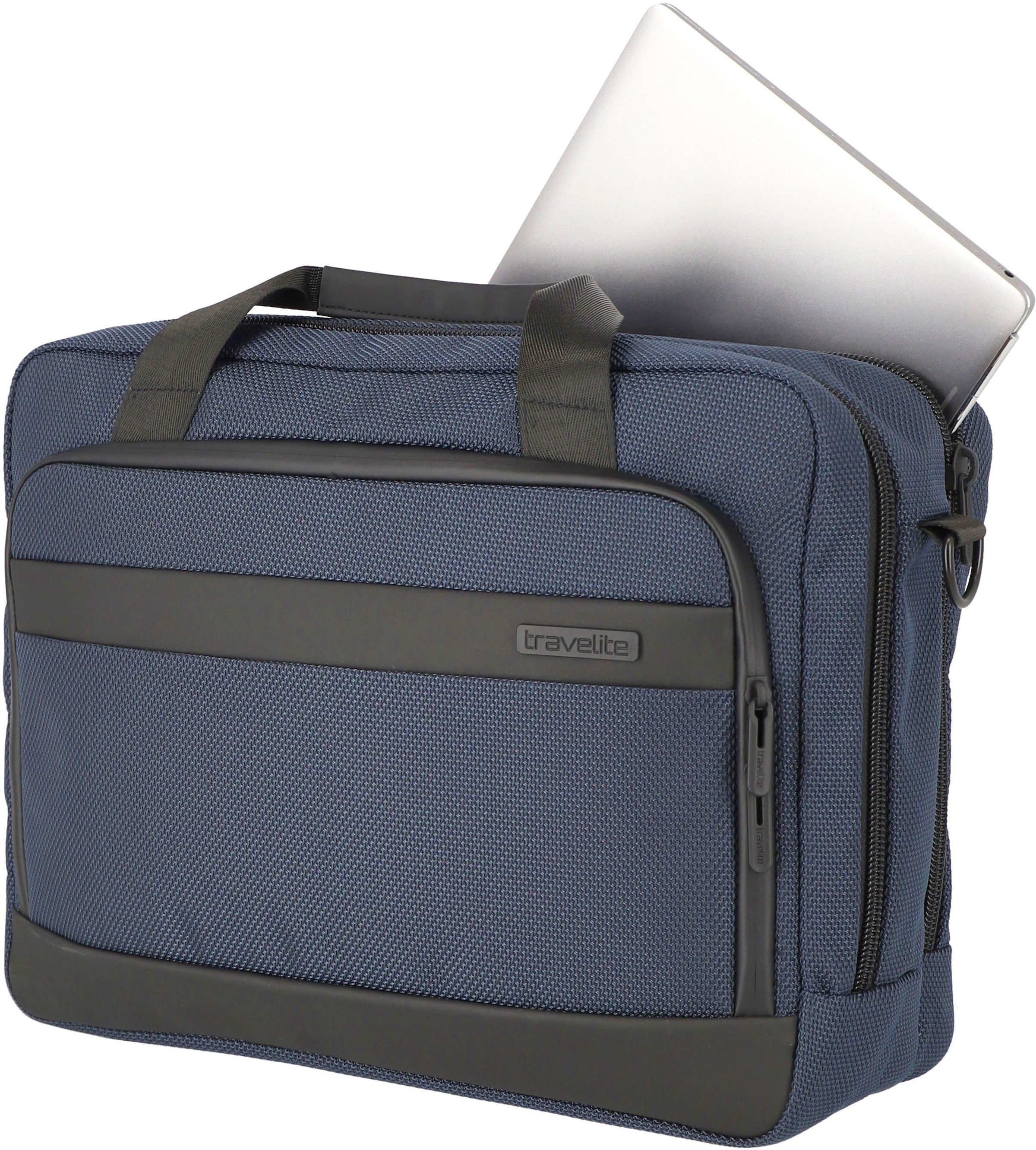 travelite Laptoptasche »Meet, marine«, Arbeitstasche mit 15,6-Zoll Laptopfach und Trolley-Aufsteck-System