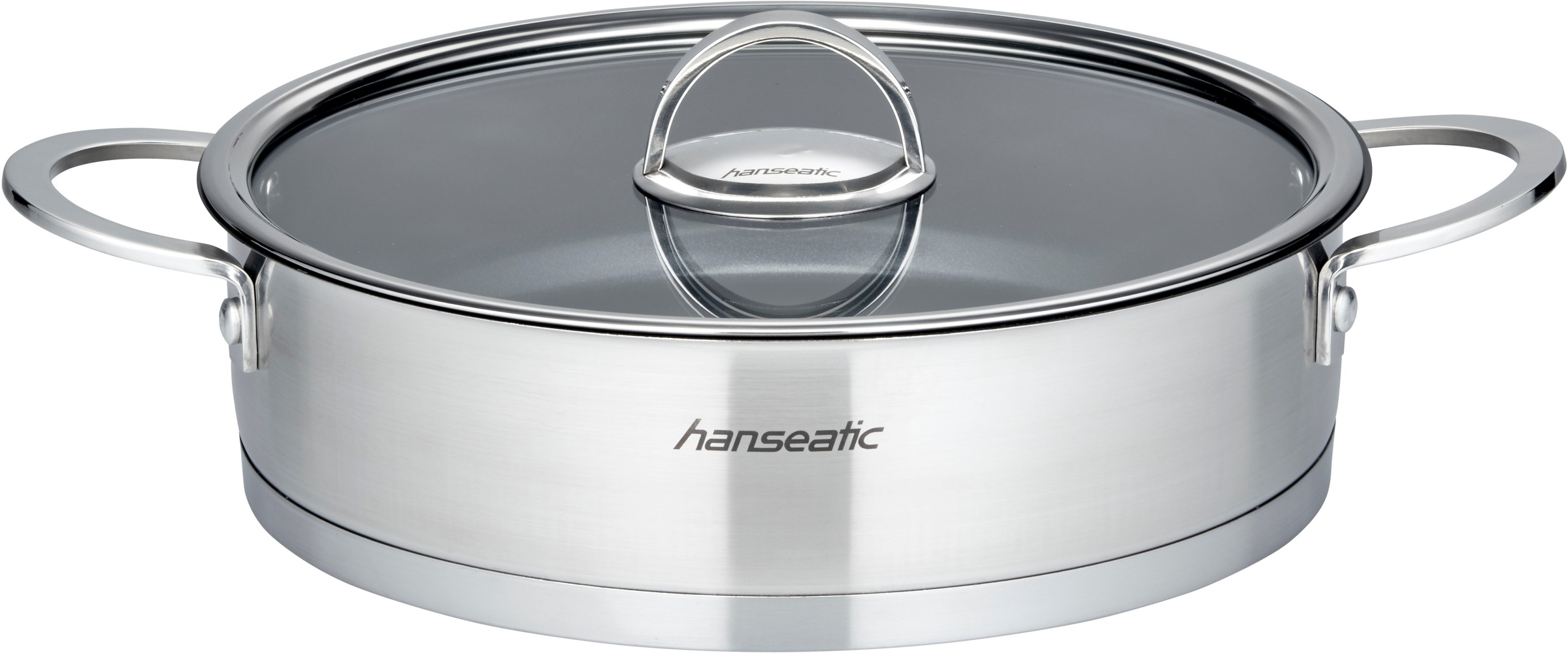 HANSEATIC Servierpfanne »« Edelstahl 18/10 rostfrei, mit Antihaft-Versiegelung, Induktion silberfarben/schwarz