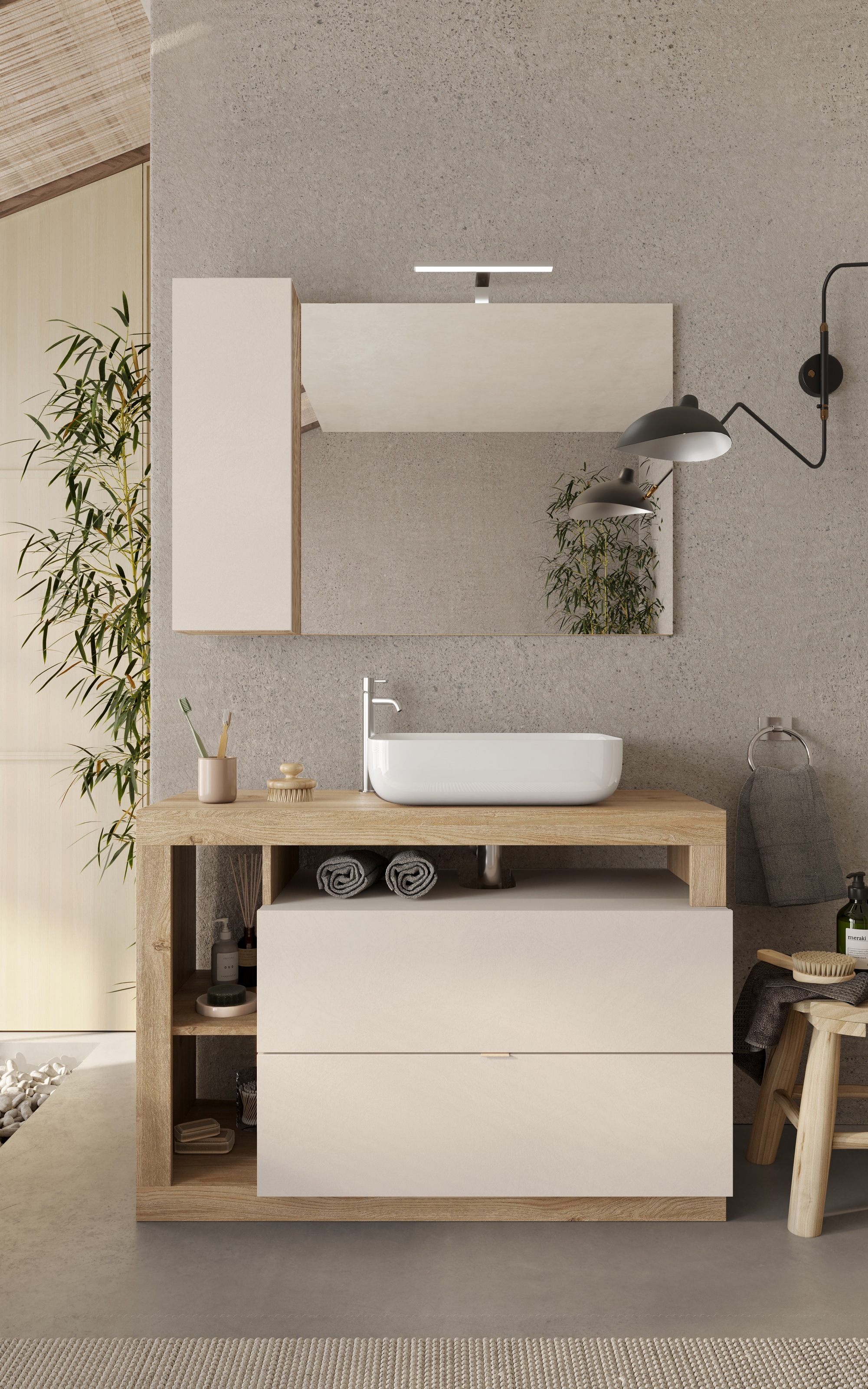 welltime Badmöbel-Set »Hamburg, Badezimmerset 2tlg. Breite 110 cm, Badmöbel günstig online kaufen