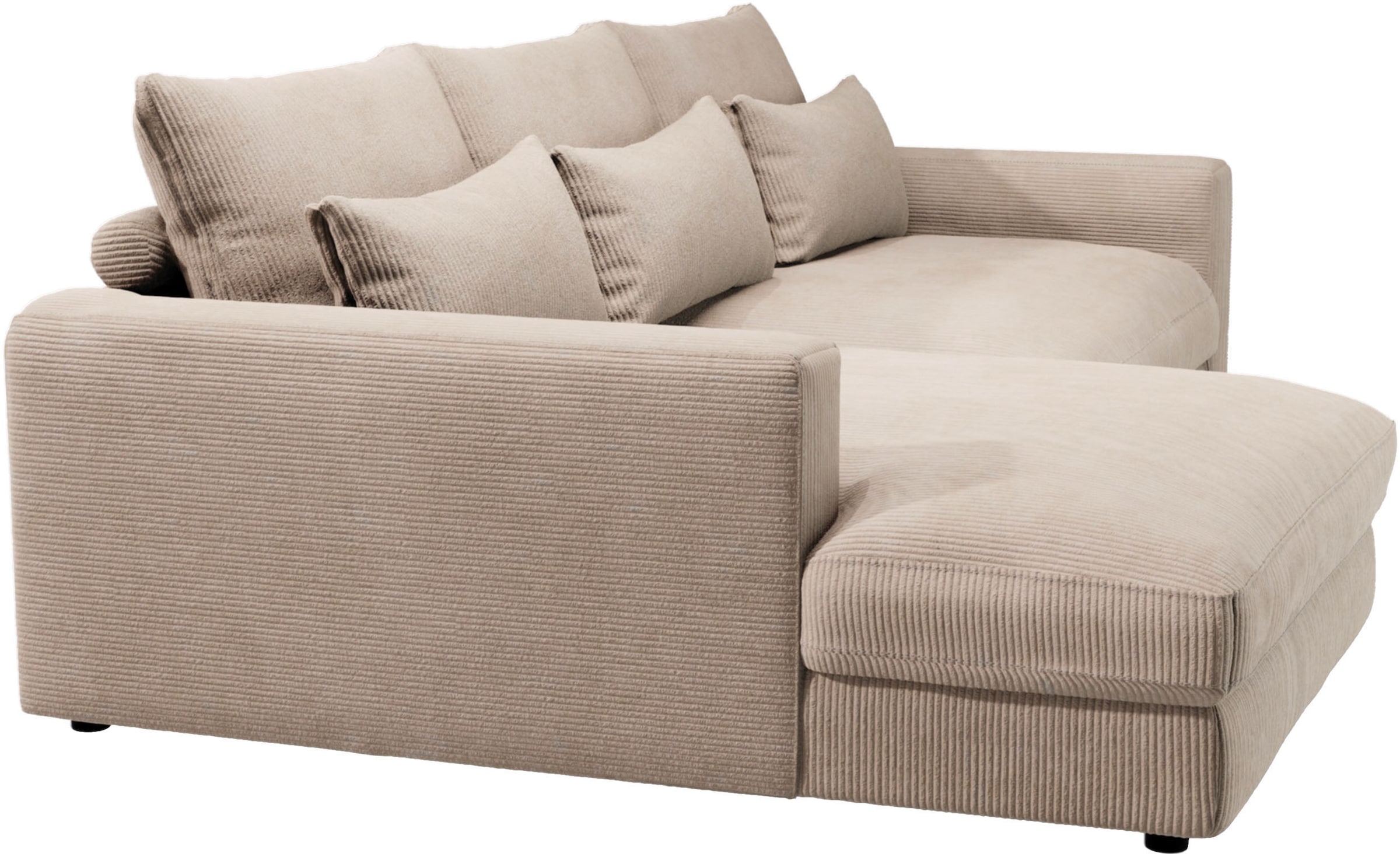 Home affaire Ecksofa »Darwin, viele Kissen, extra tiefe Sitzfläche, 271/89/171 (B(H/T)«, gemütlich und weich, L-Form, mit extra softem Sitzkomfort, Cord