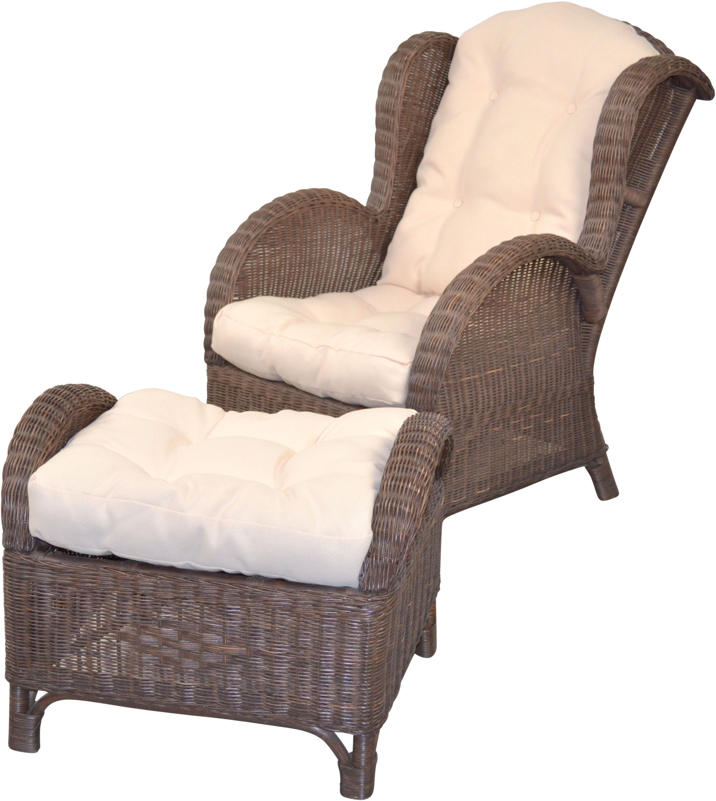 HOFMANN LIVING AND MORE Ohrensessel 2 tlg. Handgeflochten günstig online kaufen