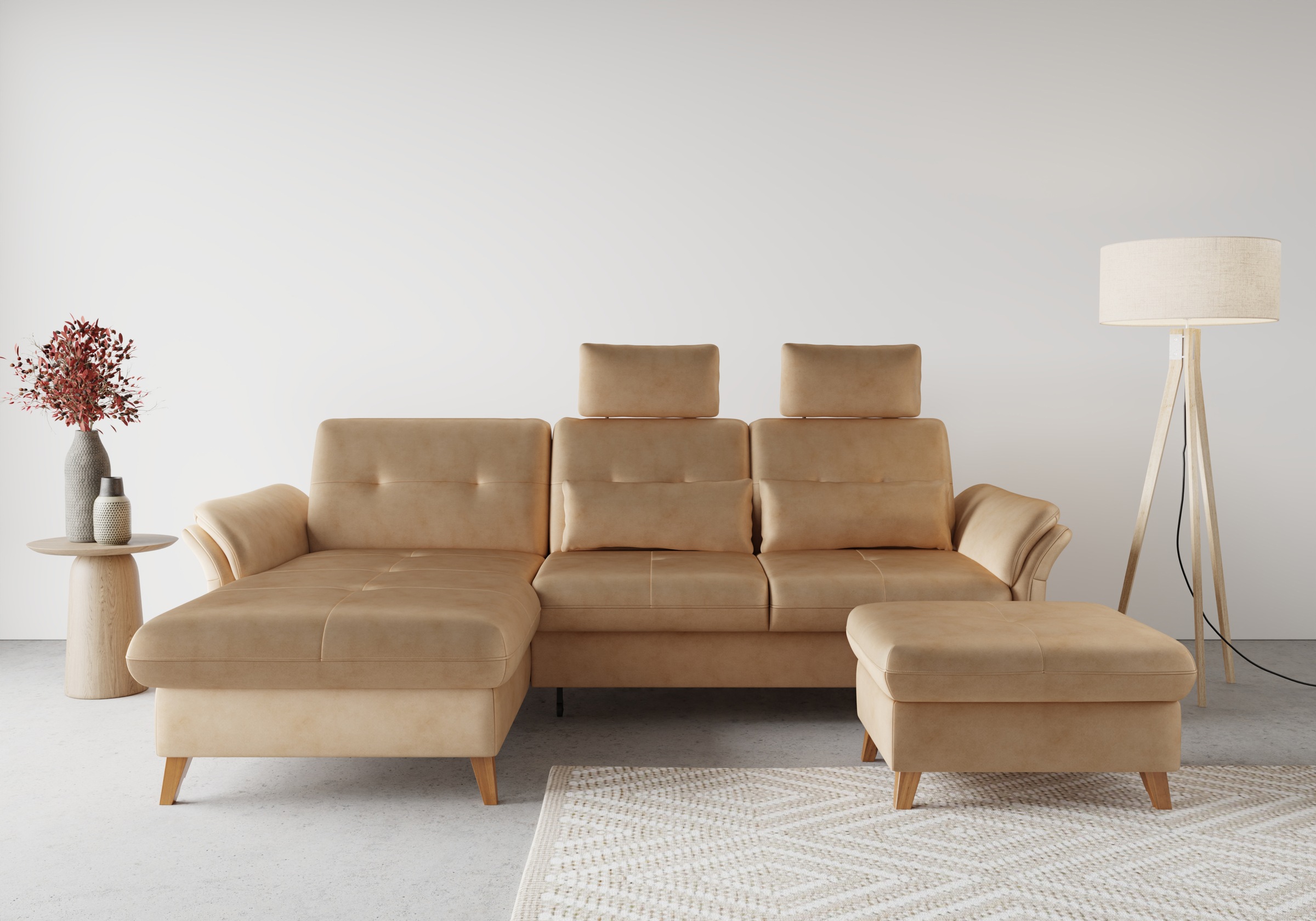 sit&more Ecksofa »Göteborg«, Sitztiefenverstellung und Federkern, wahlweise mit Bettfunktion