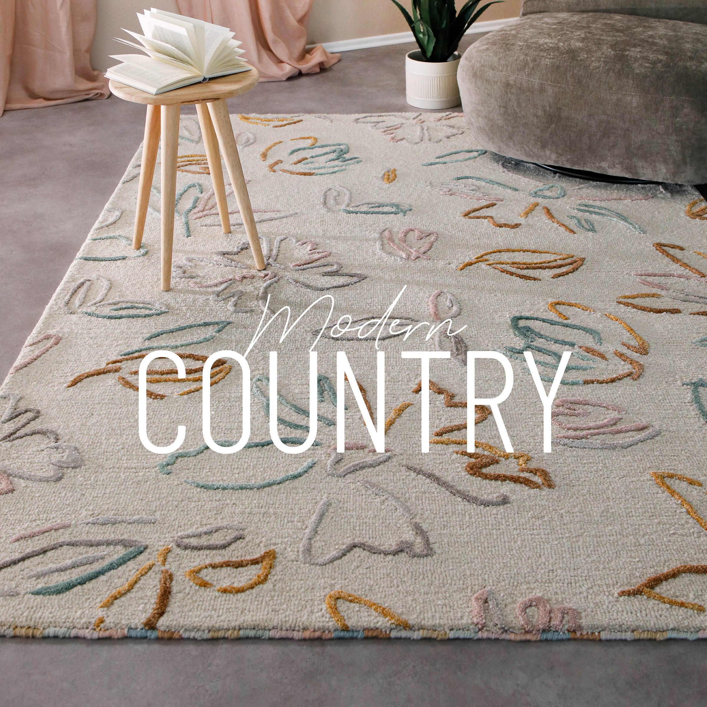 Wecon home Teppich »Vee«, rechteckig, 10 mm Höhe, Wollteppich, floral, hoch günstig online kaufen
