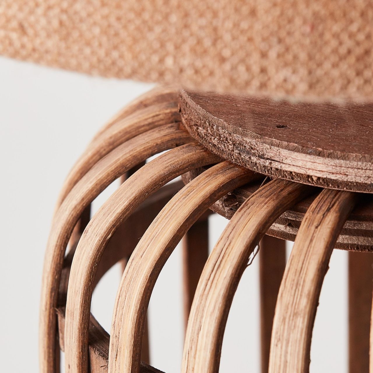 Brilliant Tischleuchte »Woodrow« E27 1 Stk. Nature Stil, 42,5 cm Höhe, Ø 24 cm, E27, Bambus/Textil/Metall, braun