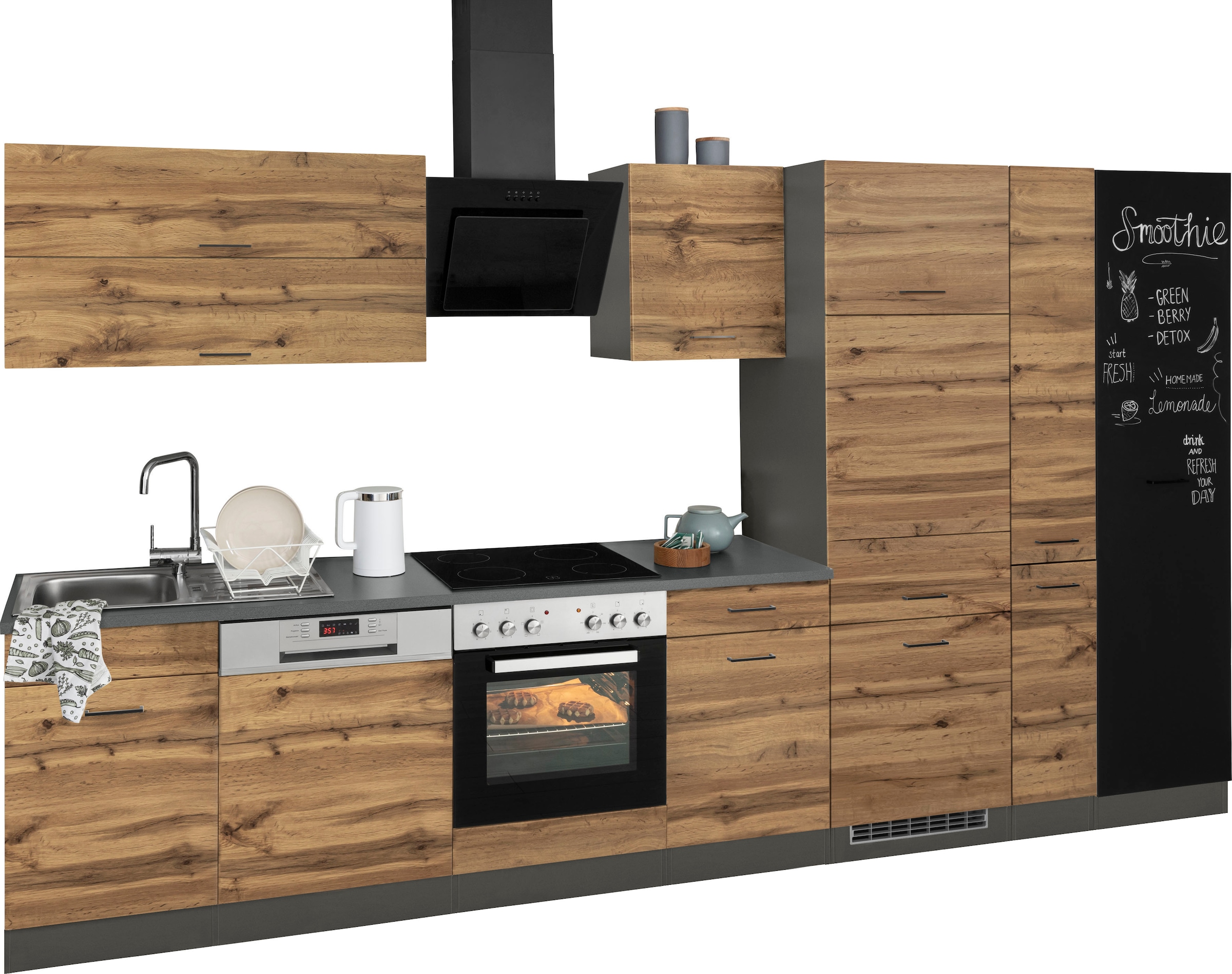 KOCHSTATION Küchenzeile »KS-Trier«, mit E-Geräten, Breite 360 cm