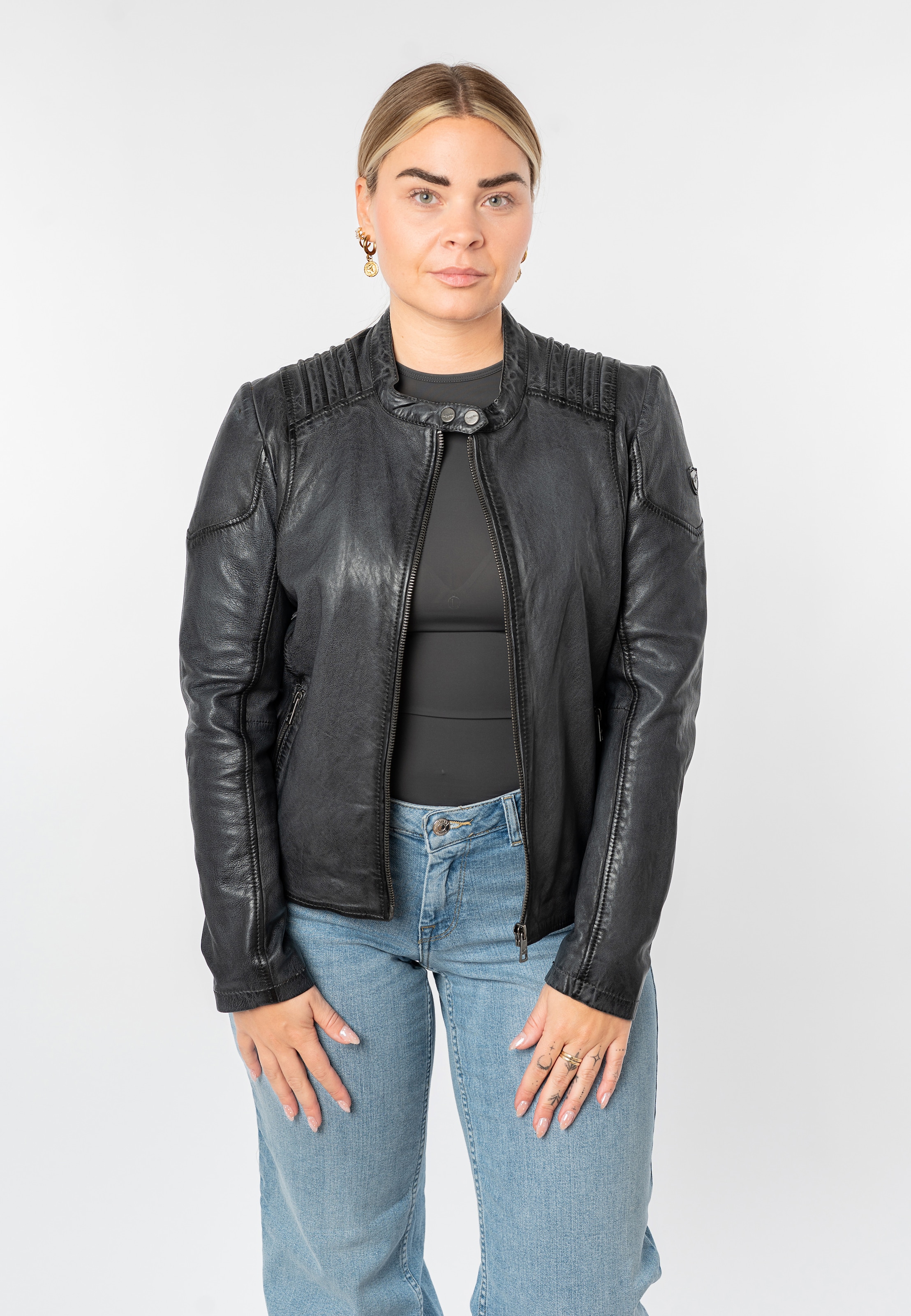 Mauritius Lederjacke »MWGionna« mit Bikerkragen