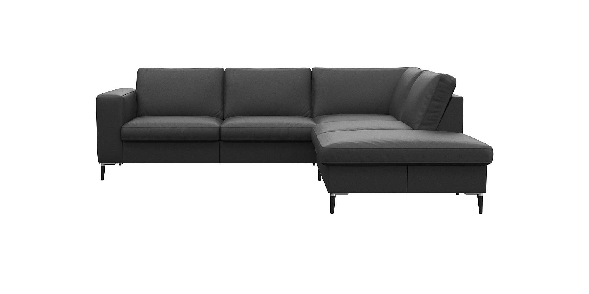 FLEXLUX Ecksofa "Fiore, L-Form", breite Armlehnen, Füße Alu/schwarz, B/T 24 günstig online kaufen