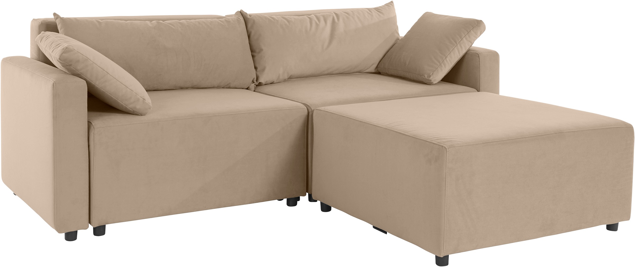 Home affaire Ecksofa »Marva 3tlg. L-Form« beide Armlehnelemente ausziehbar günstig online kaufen