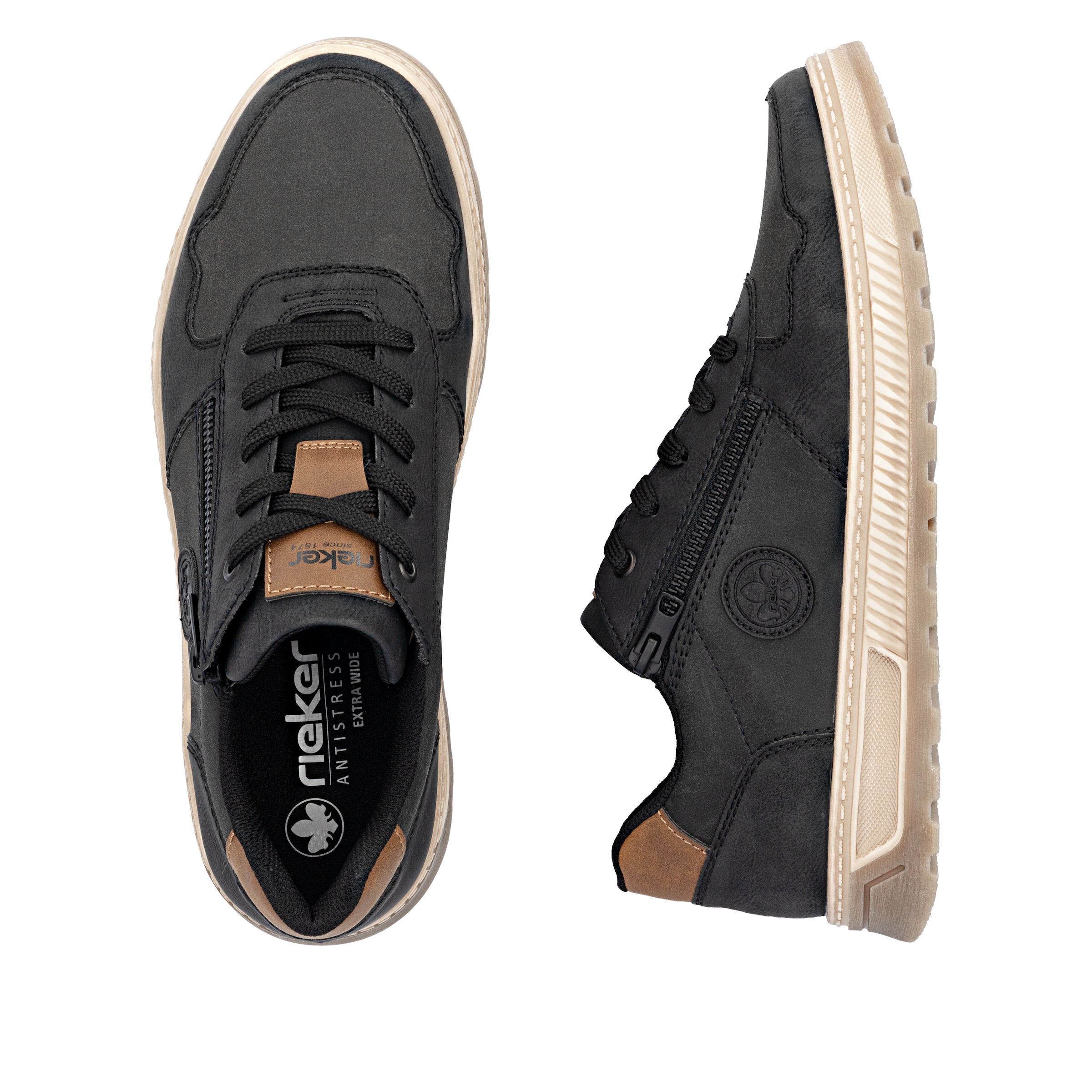 Rieker Sneaker  Freizeitschuh, Halbschuh, Schnürschuh mit Kontrastbesatz