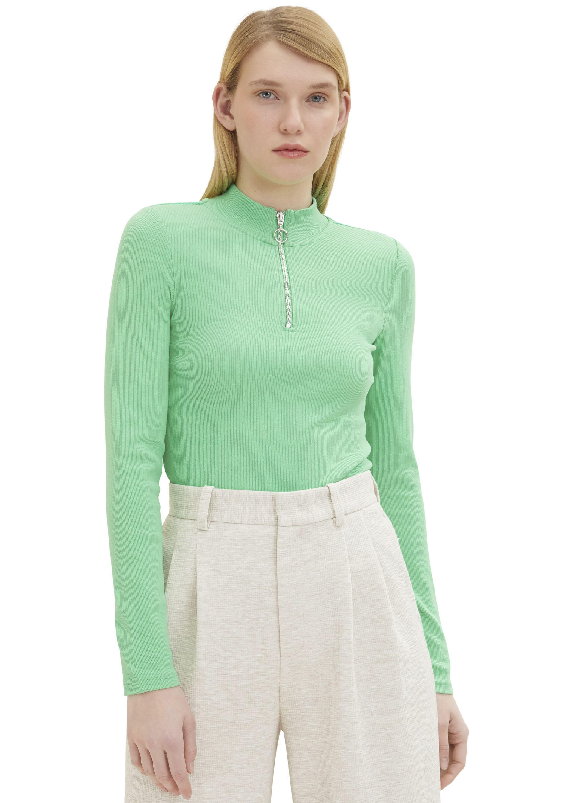Langarmshirt, mit Rippstruktur