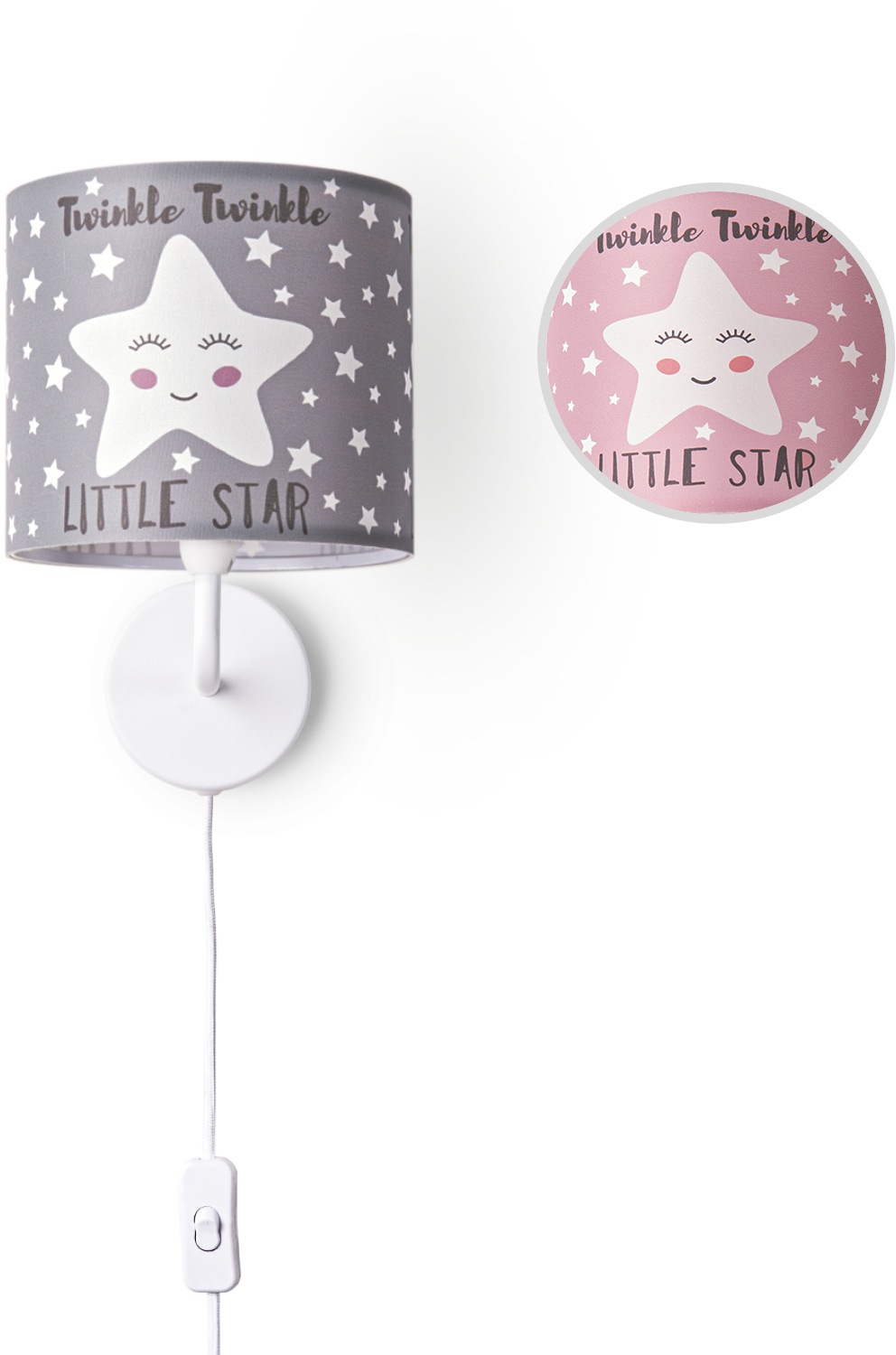 Paco Home Wandleuchte »Aleyna 105«, 1 flammig, Leuchtmittel E14 | ohne Leuchtmittel, Kinderlampe Babyzimmer Kinderzimmer âˆ…18cm Sterne Kabel 3m E14