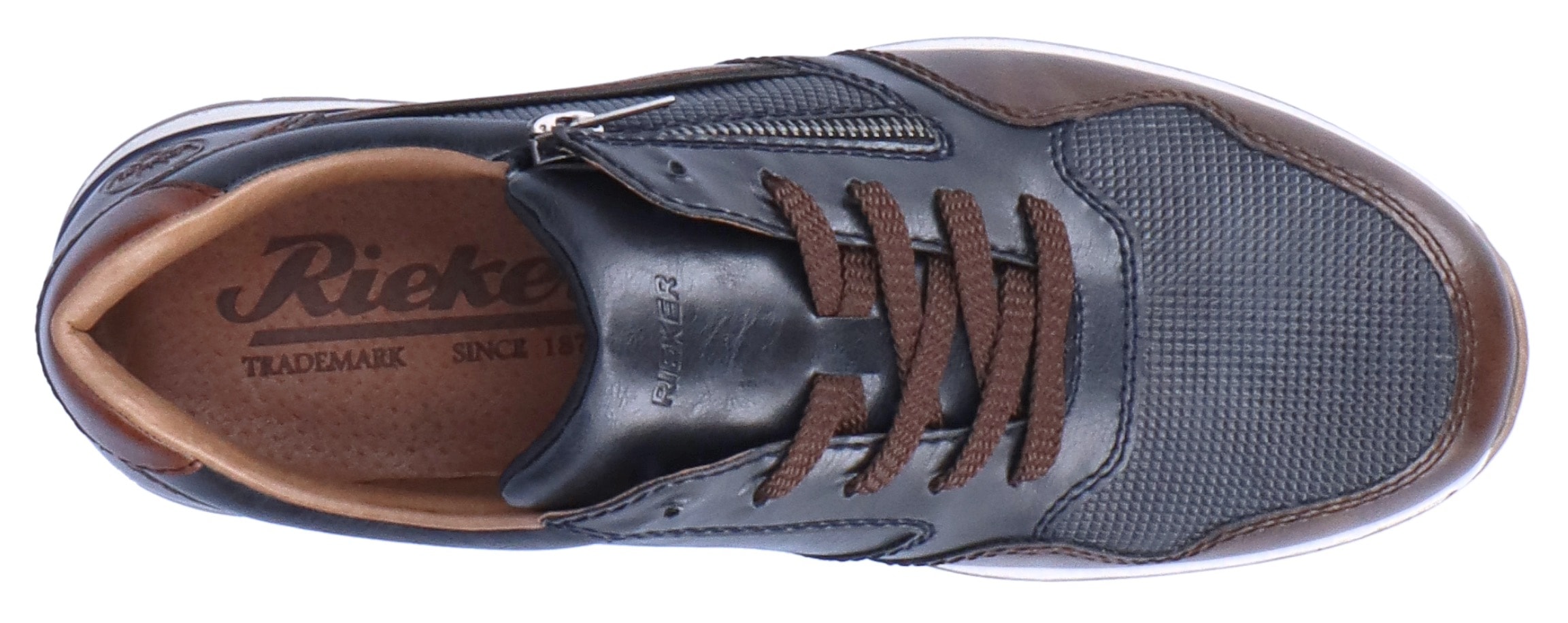 Rieker Sneaker, mit seitlichem Reißverschluss, Freizeitschuh, Halbschuh, Schnürschuh