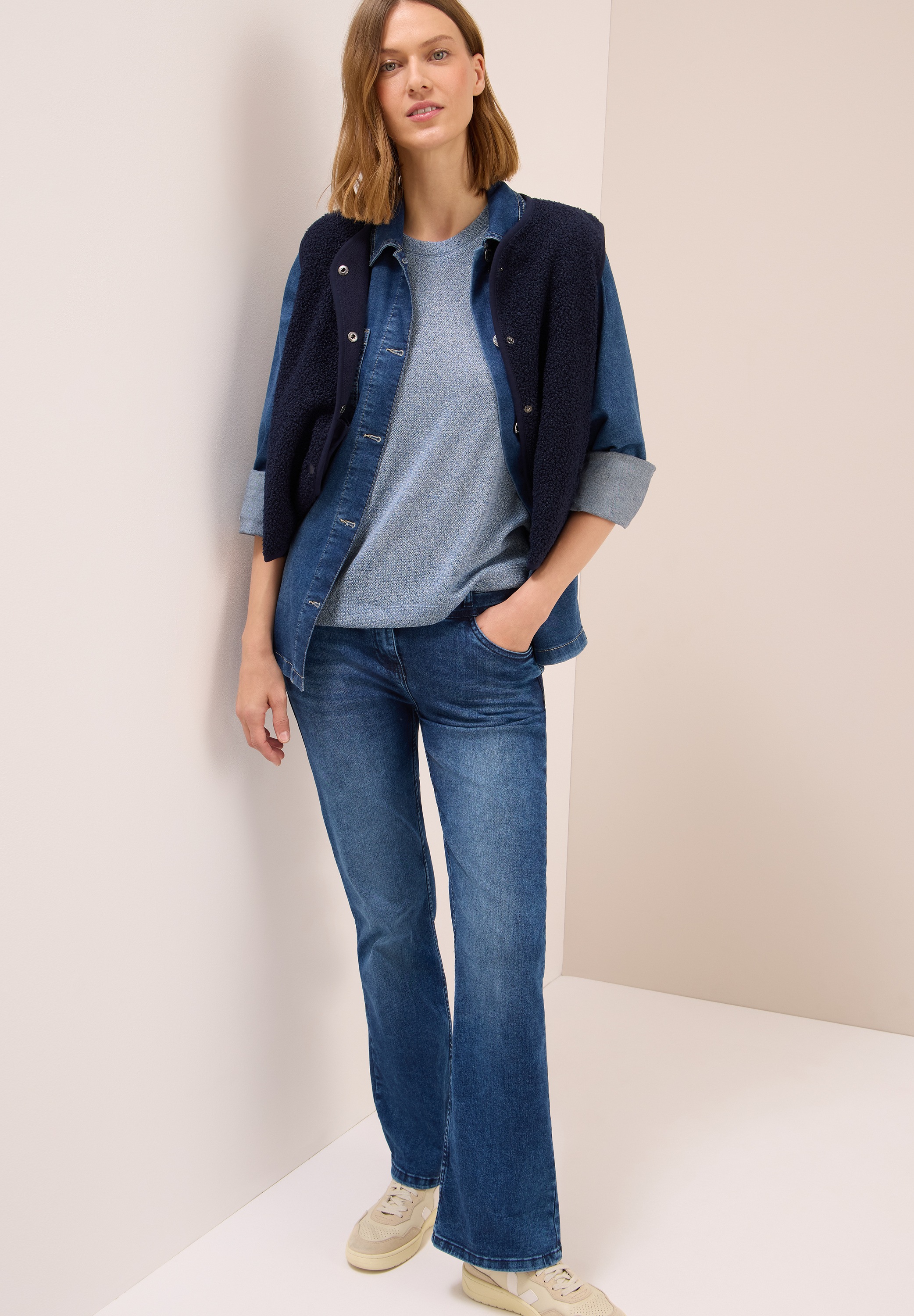 Cecil T-Shirt in feiner Strick Optik