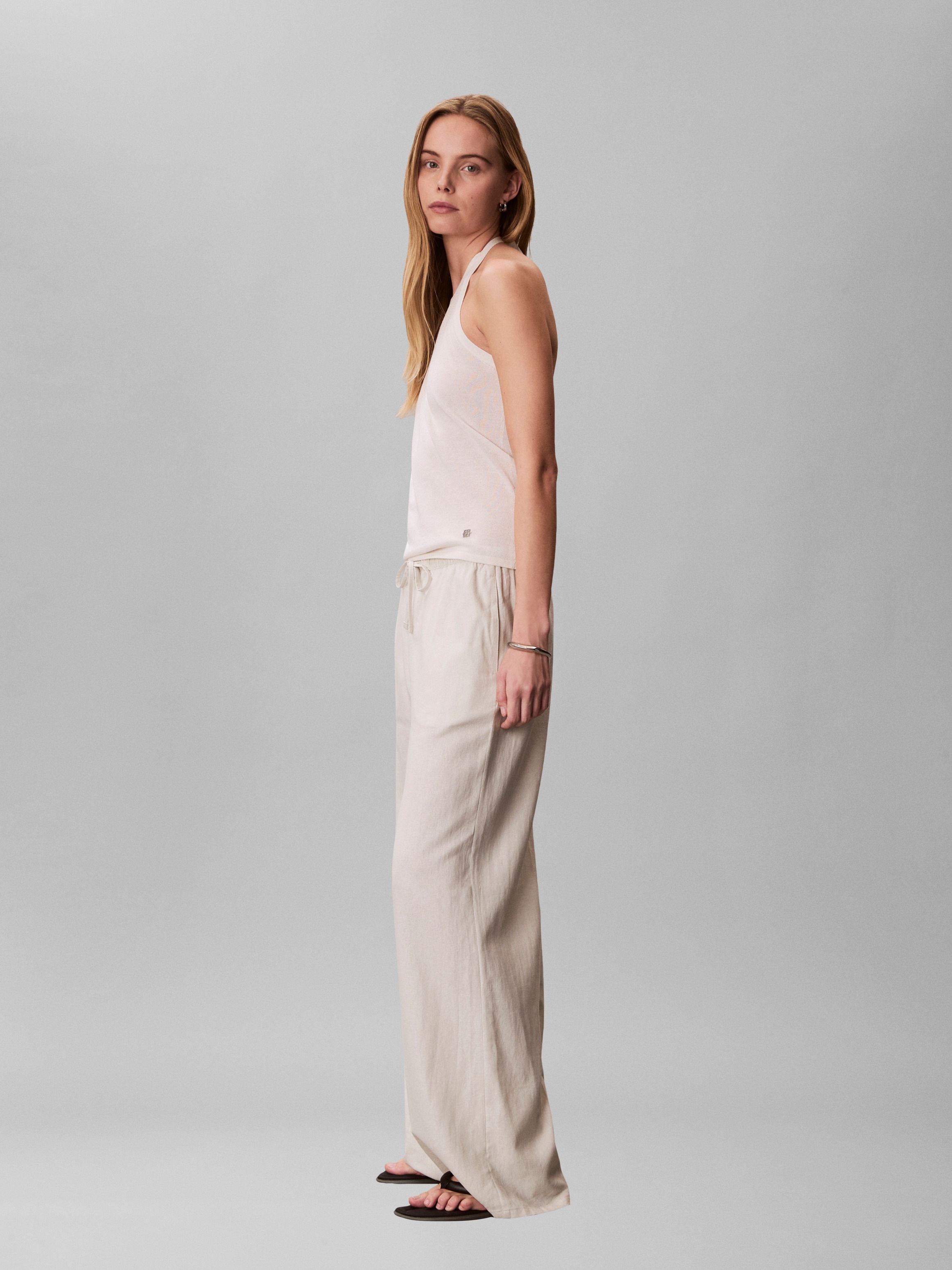 Calvin Klein Jeans Leinenhose  Regular fit mit elastischem Bund