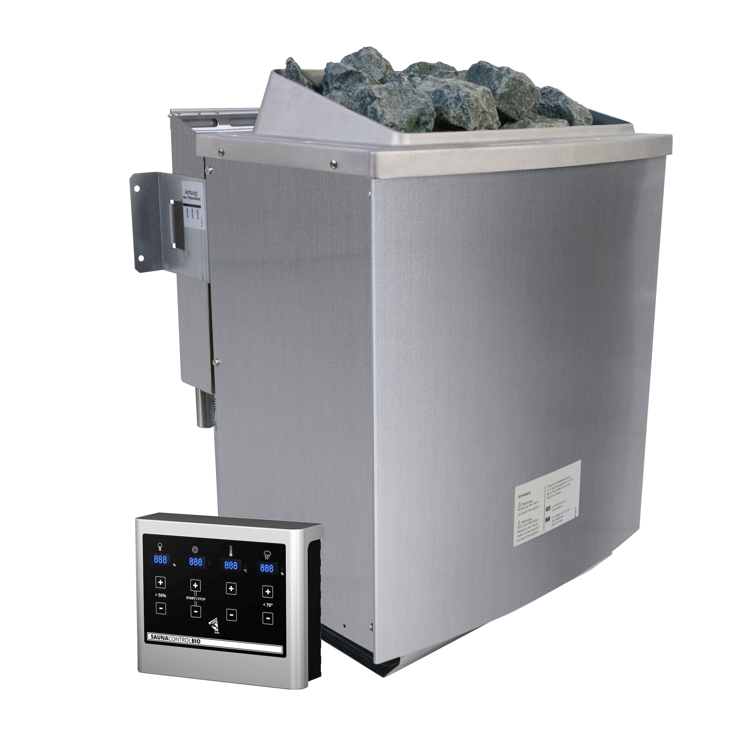 Karibu Sauna »Siirin« Set,  9 KW-Bio-Ofen mit externer Steuerung