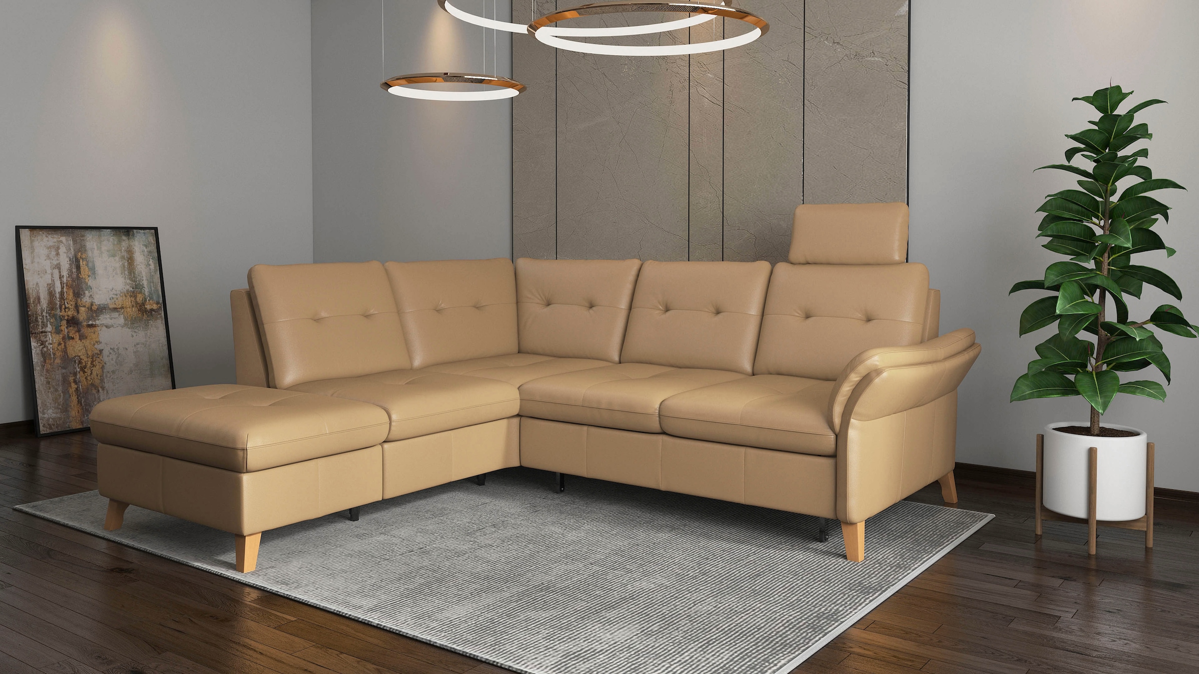 sit&more Ecksofa »Göteborg«, inkl. Sitztiefenverstellung, wahlweise mit Bettfunktion & Bettkasten