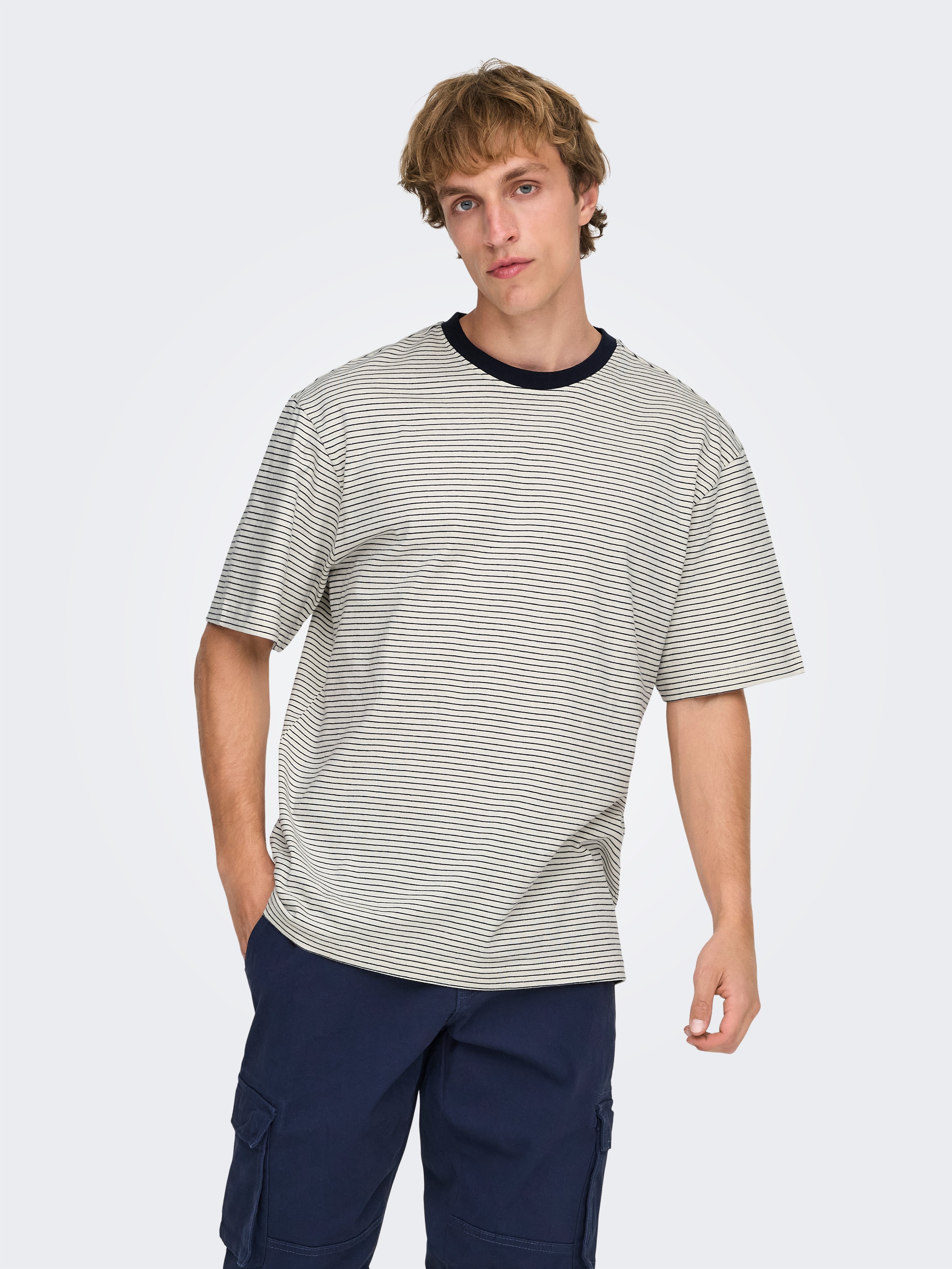 ONLY & SONS Rundhalsshirt »ONSFRED LIFE RLX SS STRIPE TEE NOOS«