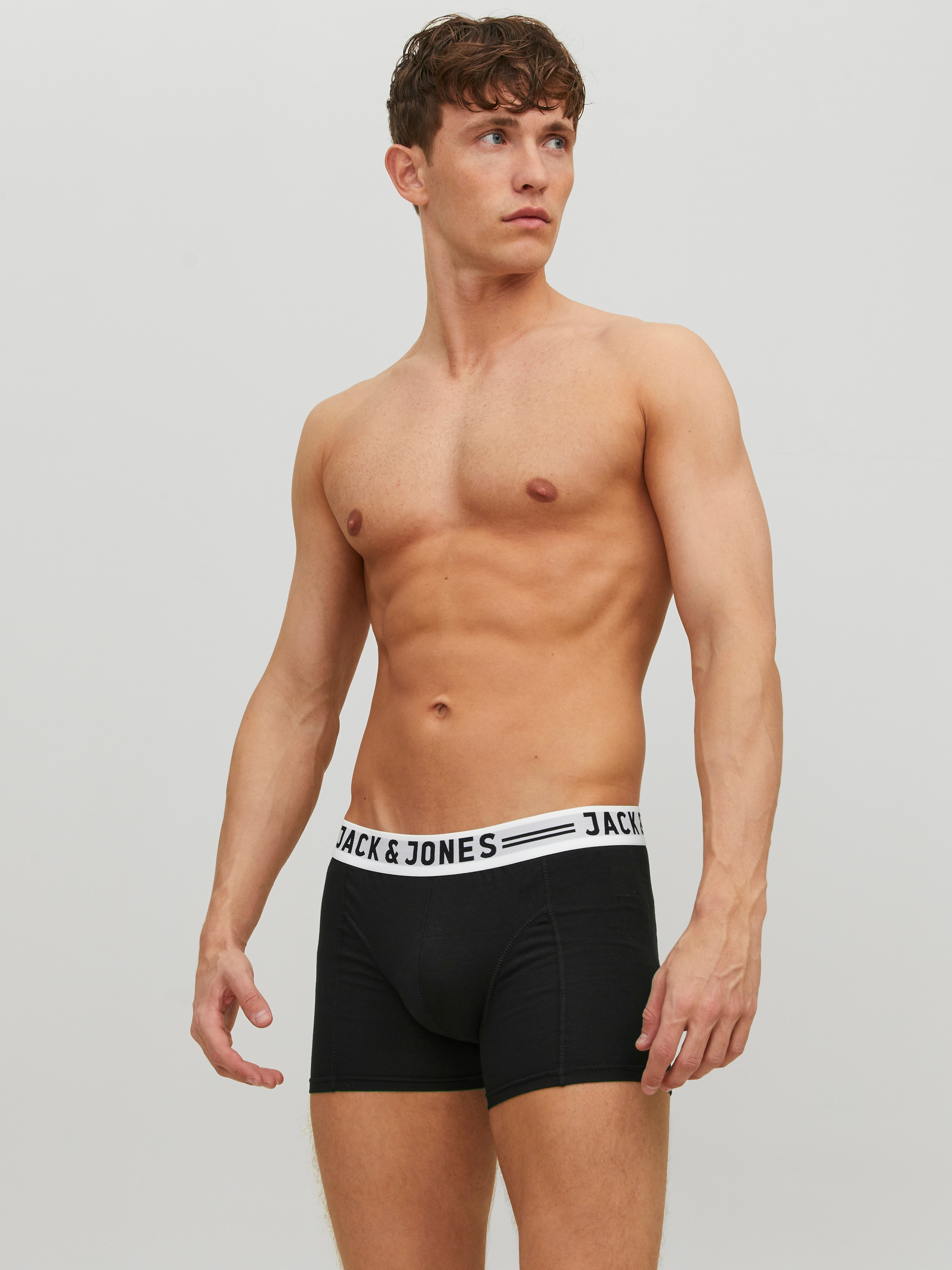 Jack & Jones Boxer »Sense Trunks« Packung, 3er-Pack, 3 Stk. Baumwollmischung, elastisches Bündchen