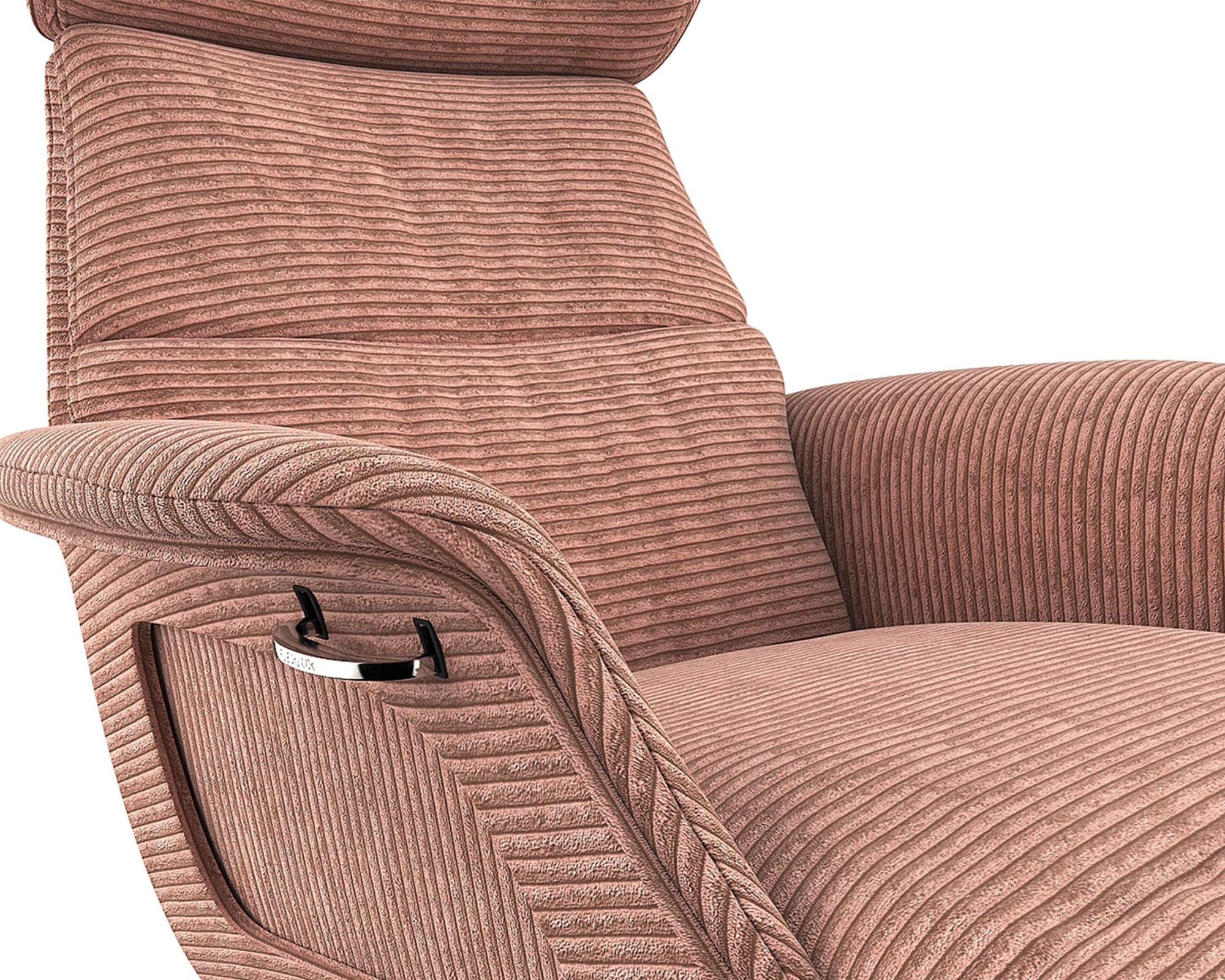 FLEXLUX Loungesessel »Clement Chaislongue, Relaxstuhl, Liegesessel,«, Rücken- & Kopfteilverstellung, Armlehne gepolstert geölt, Fuß Alu