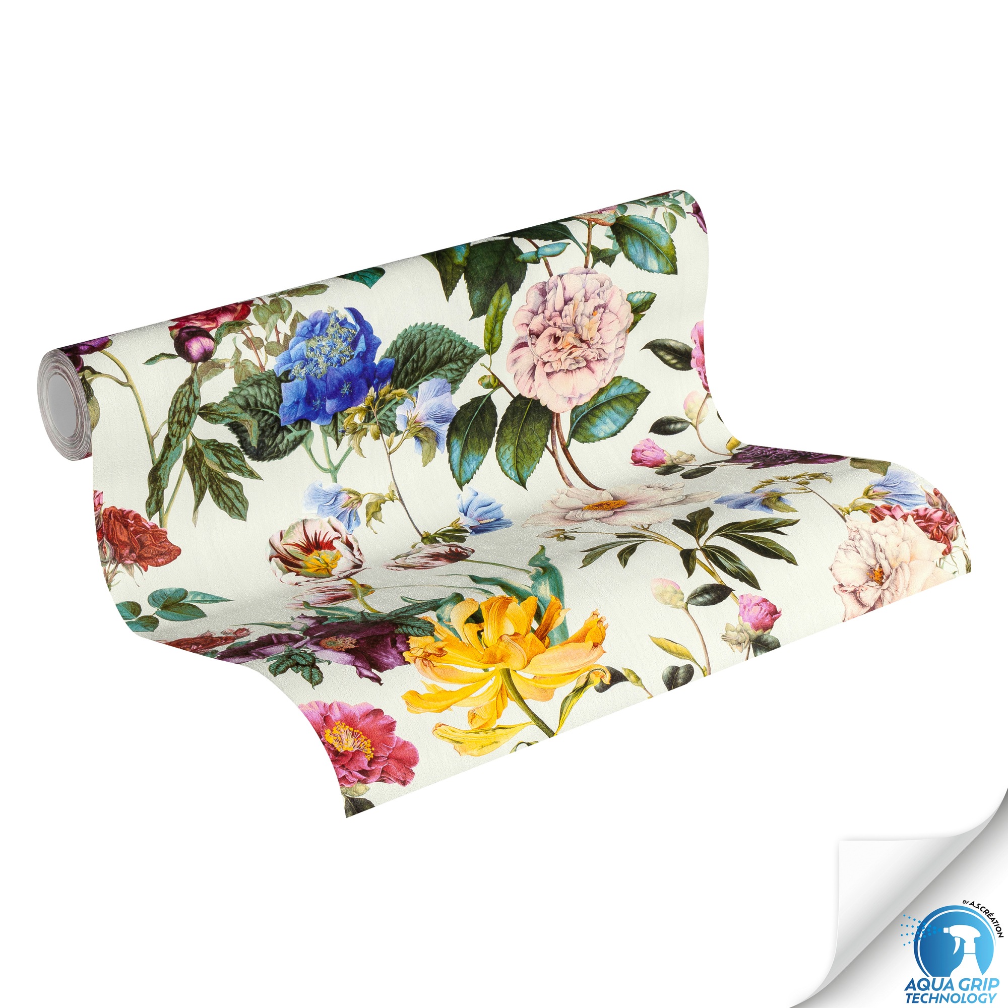 living walls Vliestapete »DesignDrop vorgeleimte Tapete Design Mustertapete Weiß Gelb«, matt, Vliestapete vorgekleistert floral für Schlafzimmer Wohnzimmer Küche