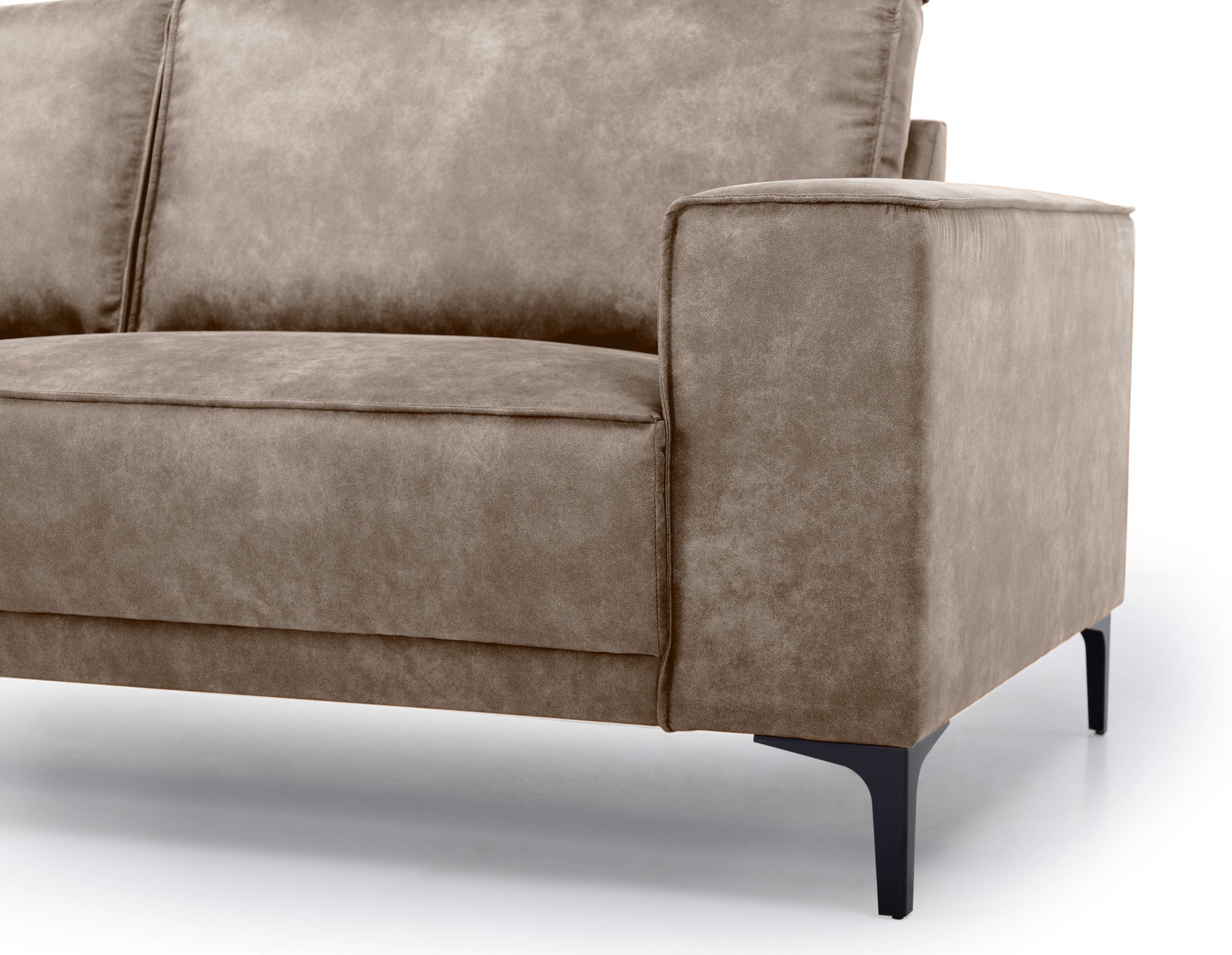 Places of Style Wohnlandschaft »XXL Sofa Oland, Struktur, Flachgewebe, Luxus-Microfaser, Boucle«, U-Form, 342 cm, Wellenunterfederung, Skandi-Design, Metallfüße