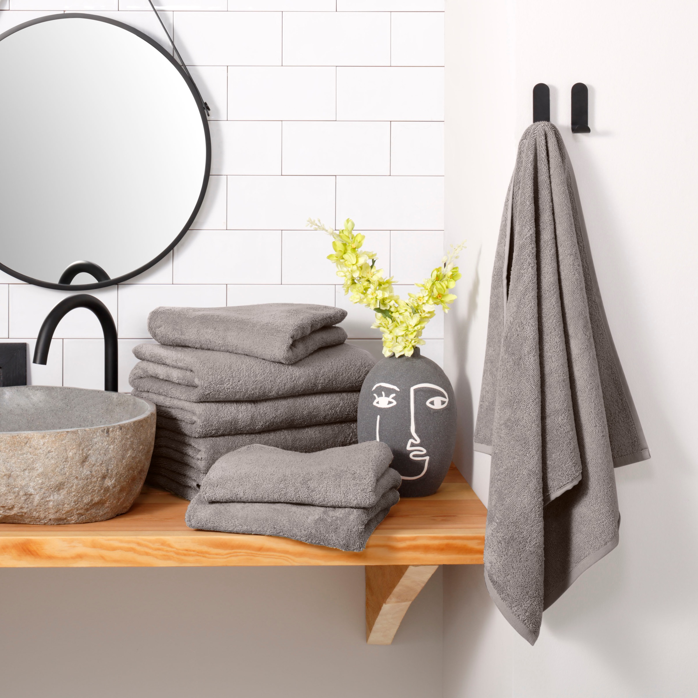 my home Handtuch Set »Merida, 4 Duschtücher 70x140cm, 4 Handtücher 50x100cm günstig online kaufen