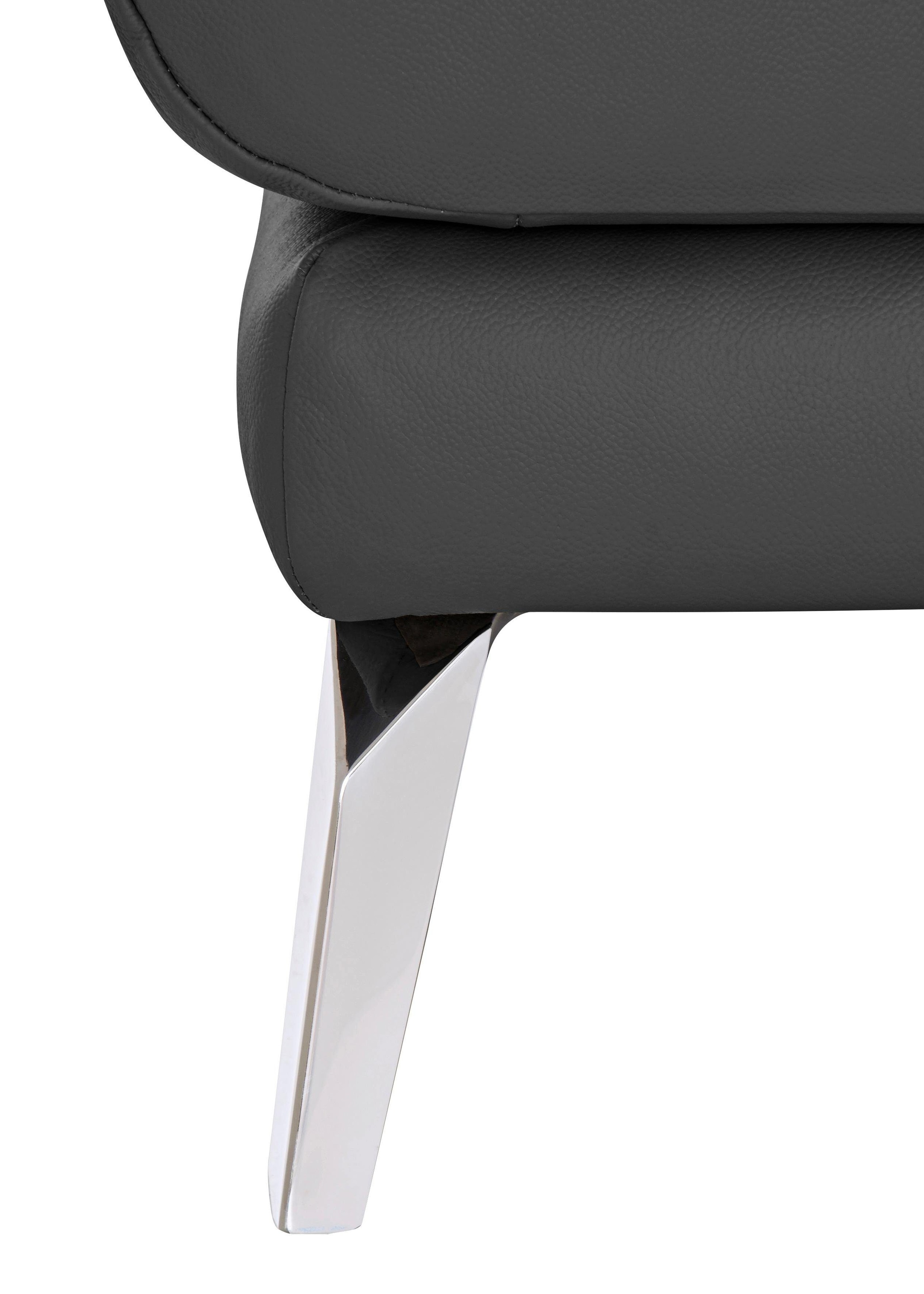 W.SCHILLIG Chaiselongue »softy«, mit dekorativer Heftung im Sitz, Füße Chrom glänzend