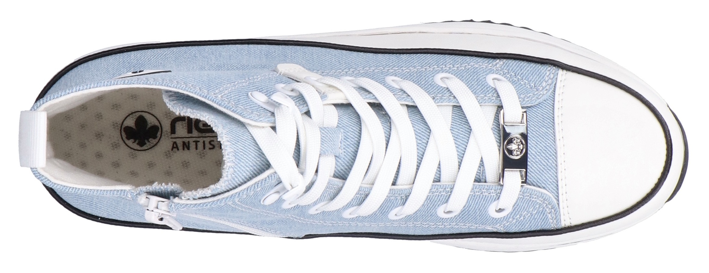 Rieker Sneaker, Plateau, High Top-Sneaker, Schnürschuh in veganer Verarbeitung