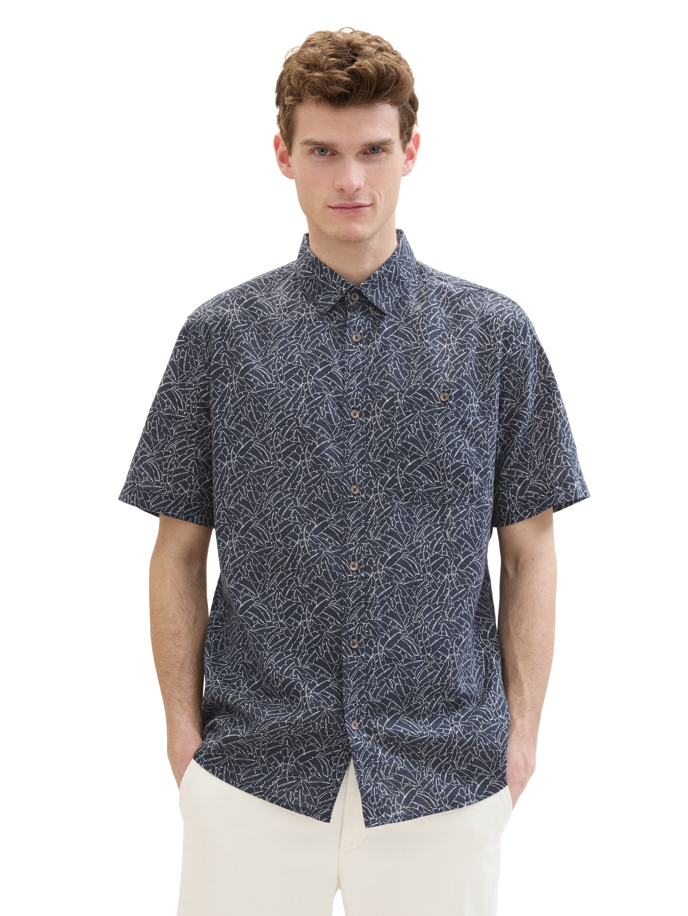 TOM TAILOR Leinenhemd, mit All-Over Print