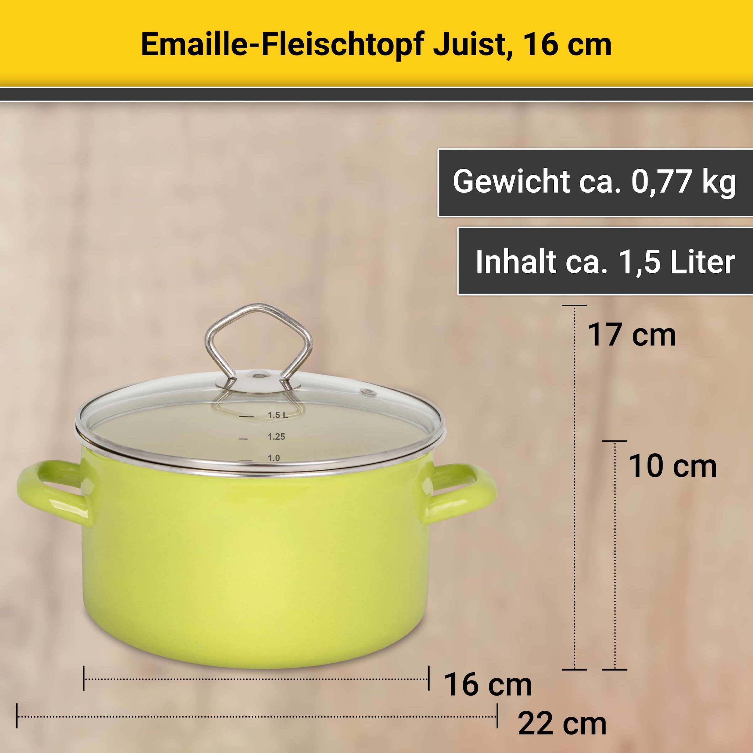 Krüger Fleischtopf »Juist«, Emaille, (1 tlg.), Induktionsgeeignet