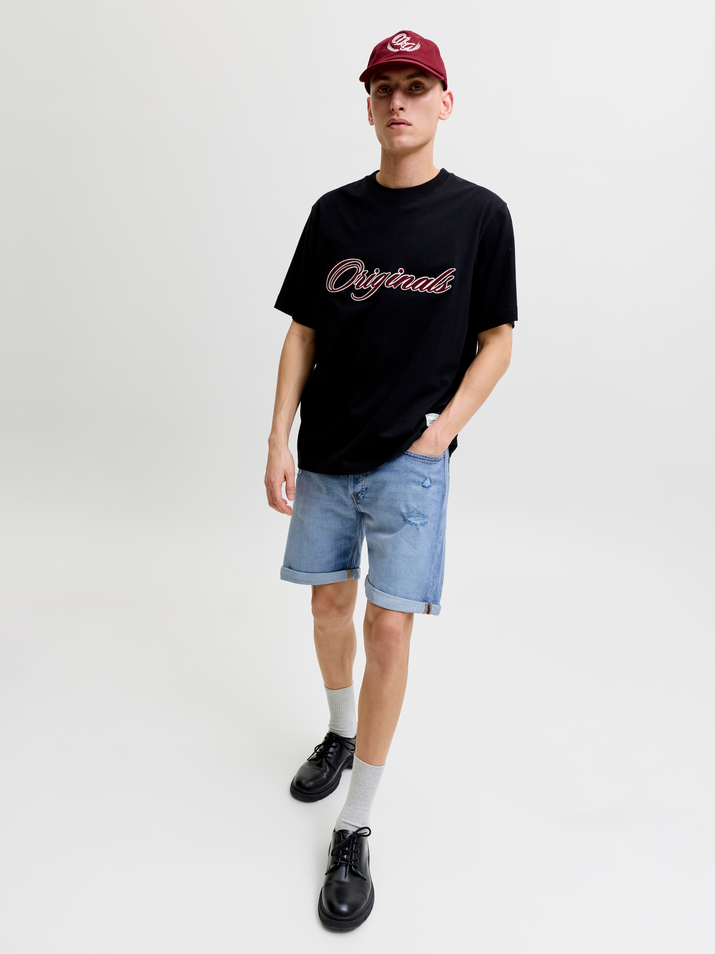 Jack & Jones Shorts »JJIORIGINAL mit stylischem Aufschlag und Knopfleiste«  Baumwollmischung, regular fit