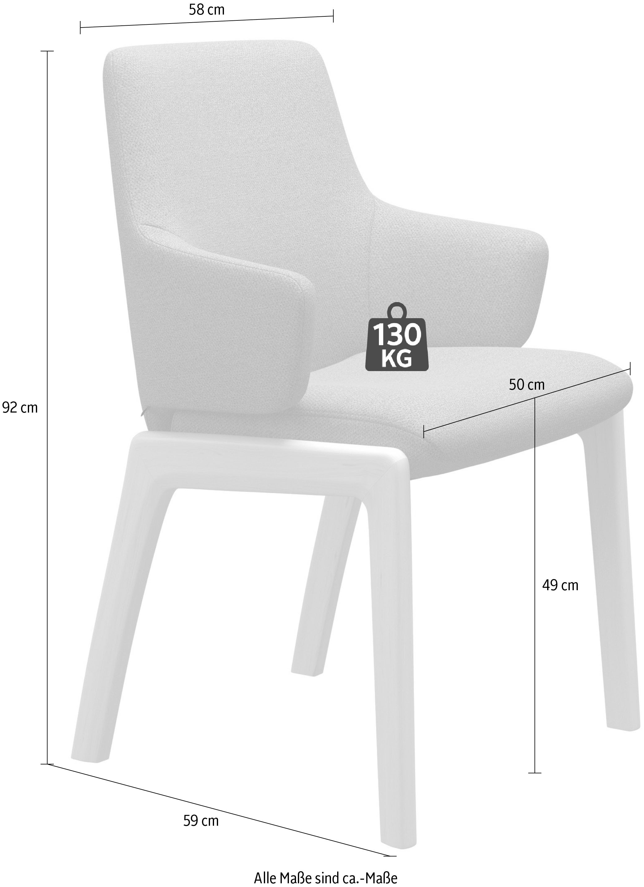 Stressless® Polsterstuhl »Laurel«, Leder BATICK, Low Back mit Armlehne, Größe L, mit abgerundeten Beinen in Eiche natur