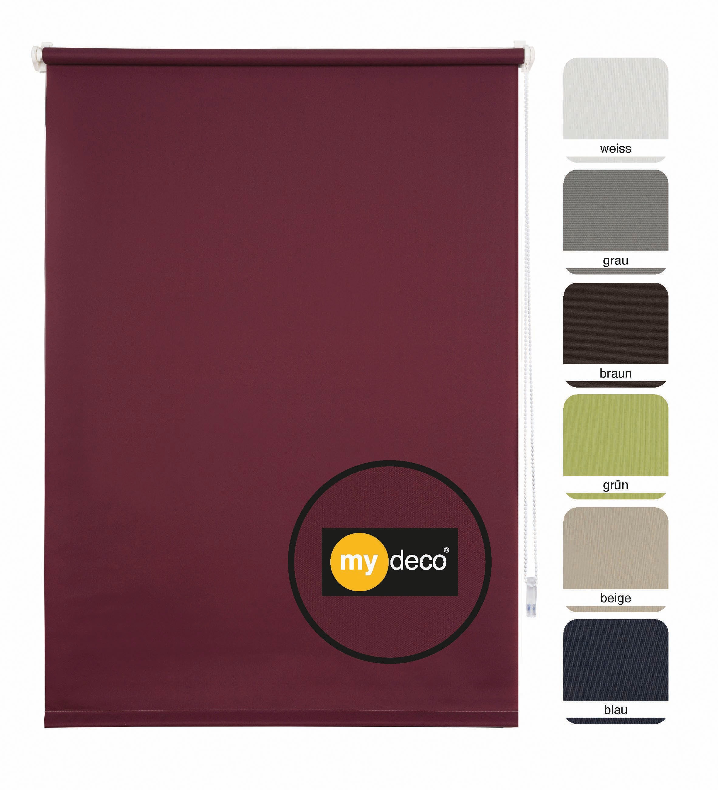 mydeco Seitenzugrollo »Win«, Lichtschutz, ohne Bohren, freihängend, bis Breite 120cm