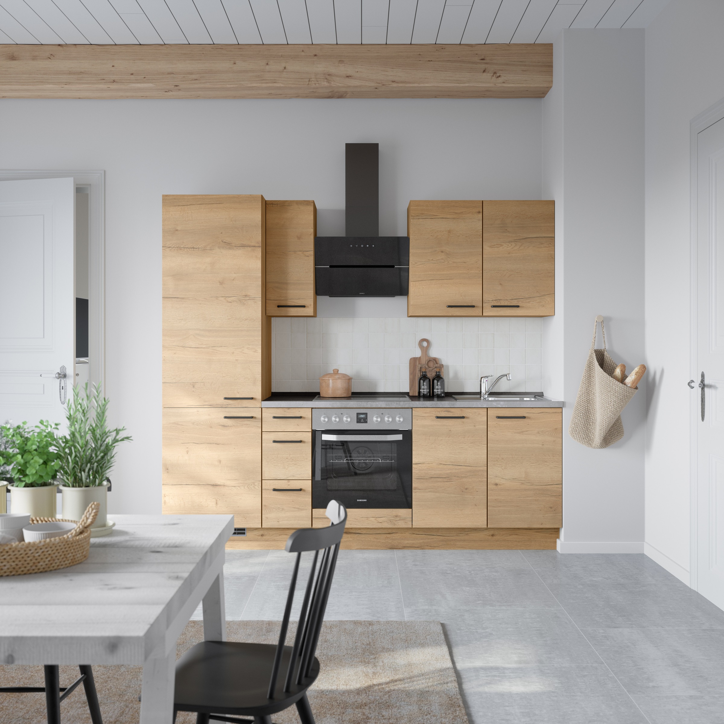 nobilia® Küchenzeile »"Structura II"«, vormontiert, Ausrichtung wählbar, Breite 240 cm, wahlw. mit E-Geräten