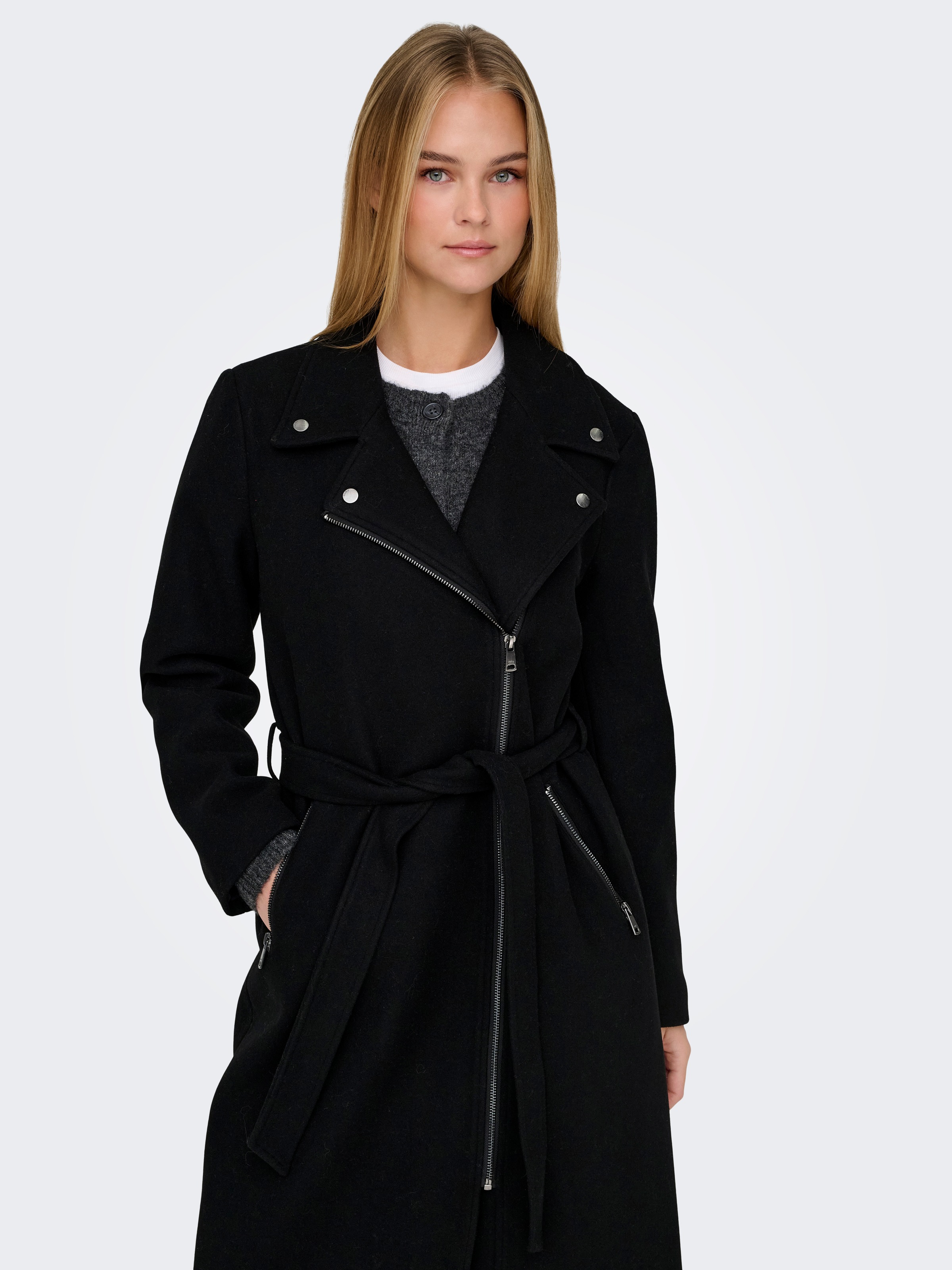 ONLY Langmantel »ONLAUGUSTA LIFE BIKER COAT CC OTW« Black XS (34) XS (34) Modischer Mantel von ONLY