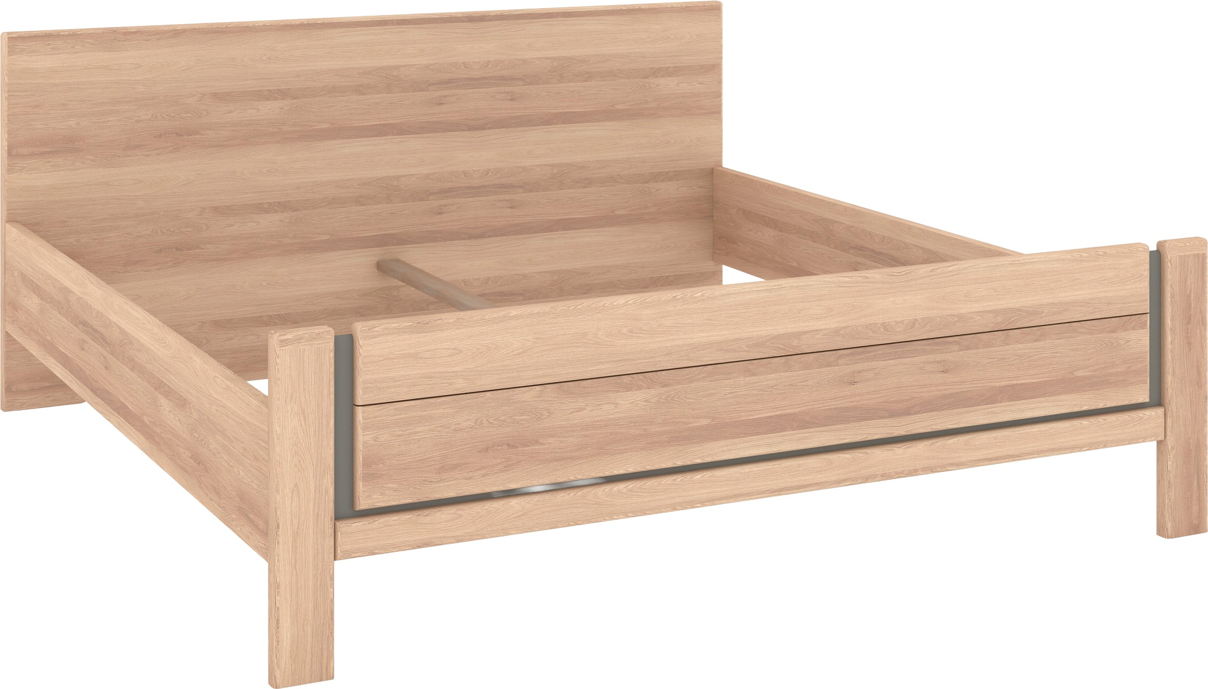 Musterring Holzbett »Sorrent, Bettgestell, Bettrahmen, teilmassiv Eiche«, (MADE IN GERMANY), Eiche teilmassiv, Liegehöhenverstellung, Stollenfußteil