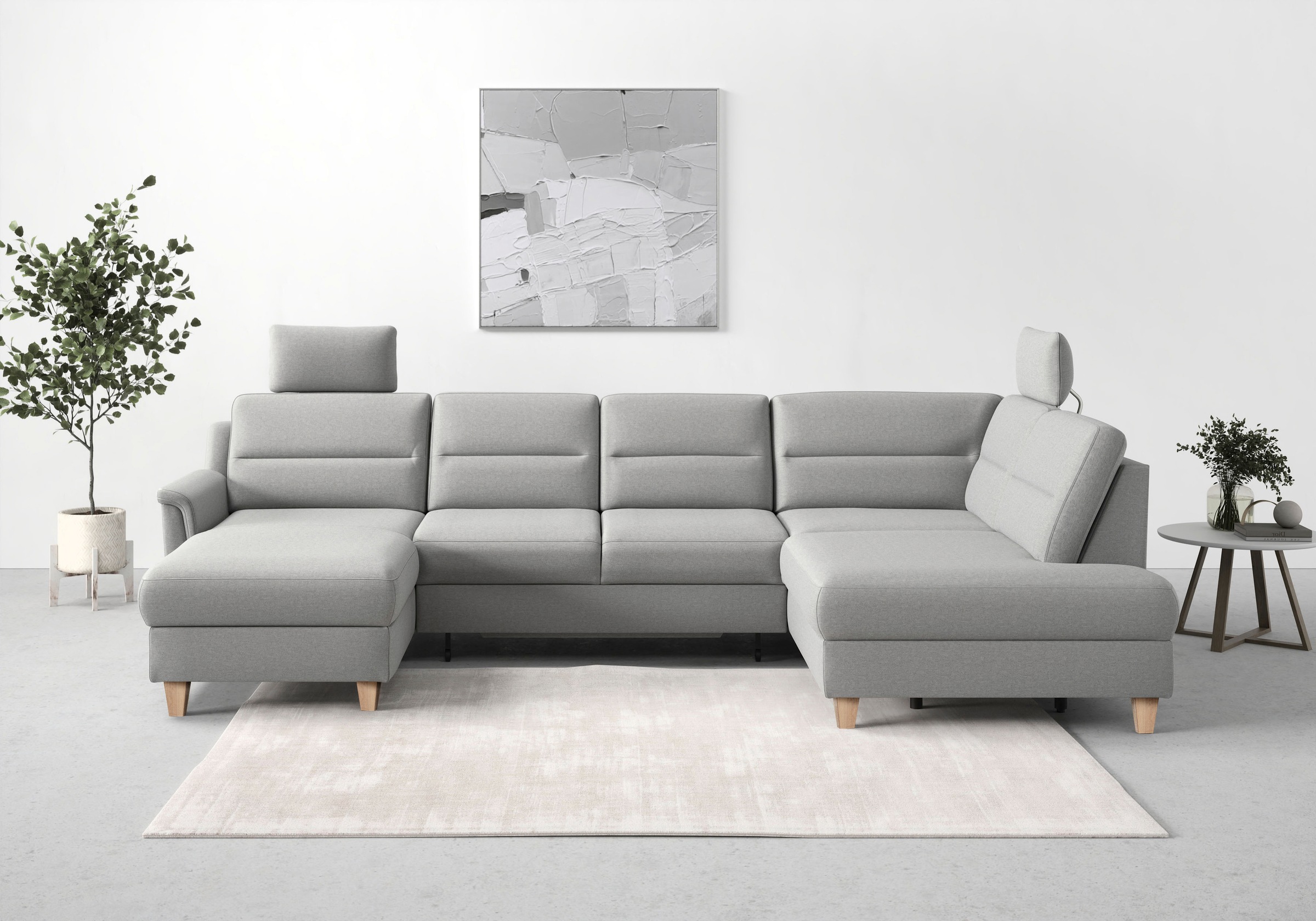 sit&more Wohnlandschaft »Farö U-Form«, inklusive Federkern, wahlweise mit Bettfunktion und Bettkasten