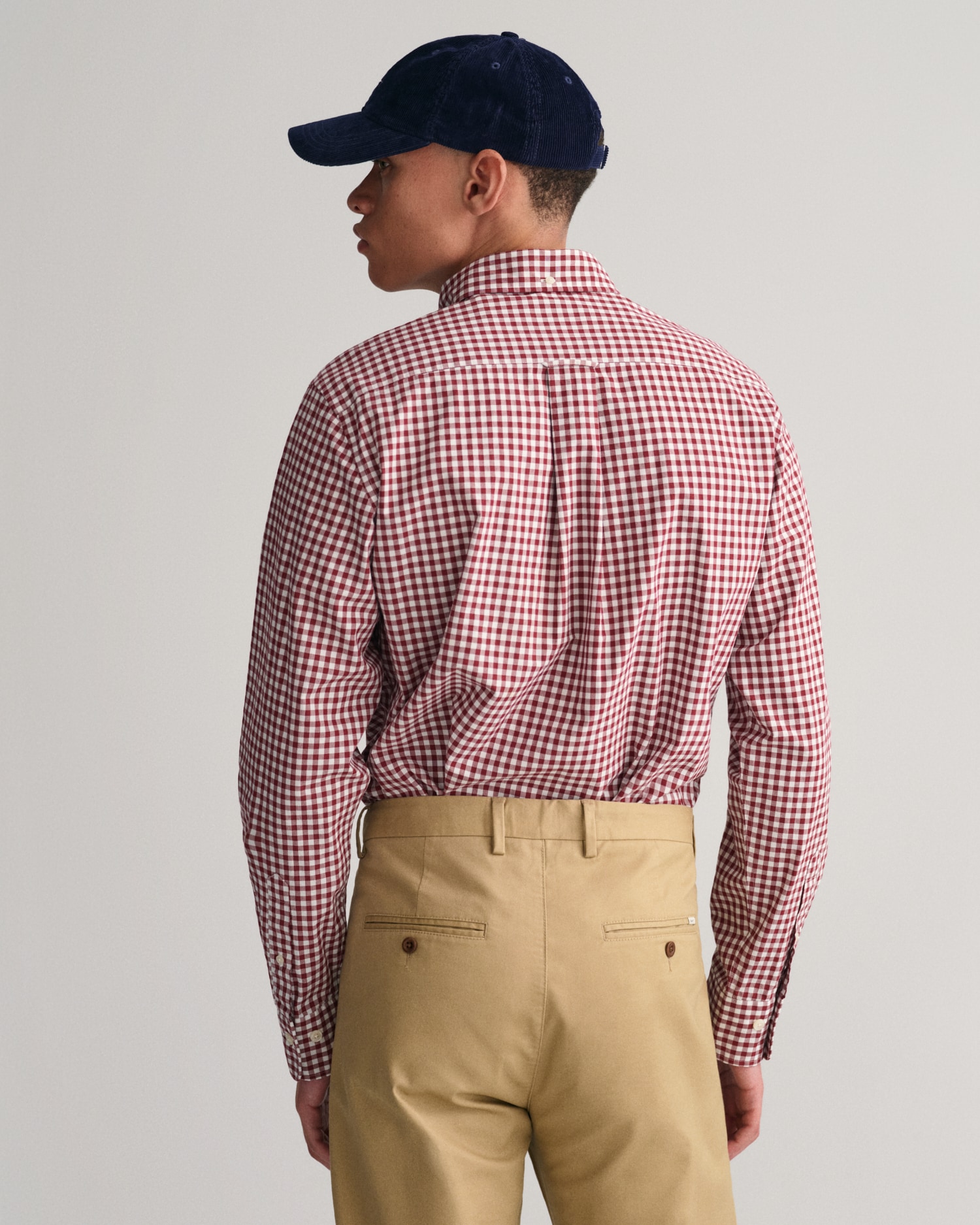 Gant Langarmhemd »REG POPLIN GINGHAM SHIRT« mit Logostickerei auf der Brust