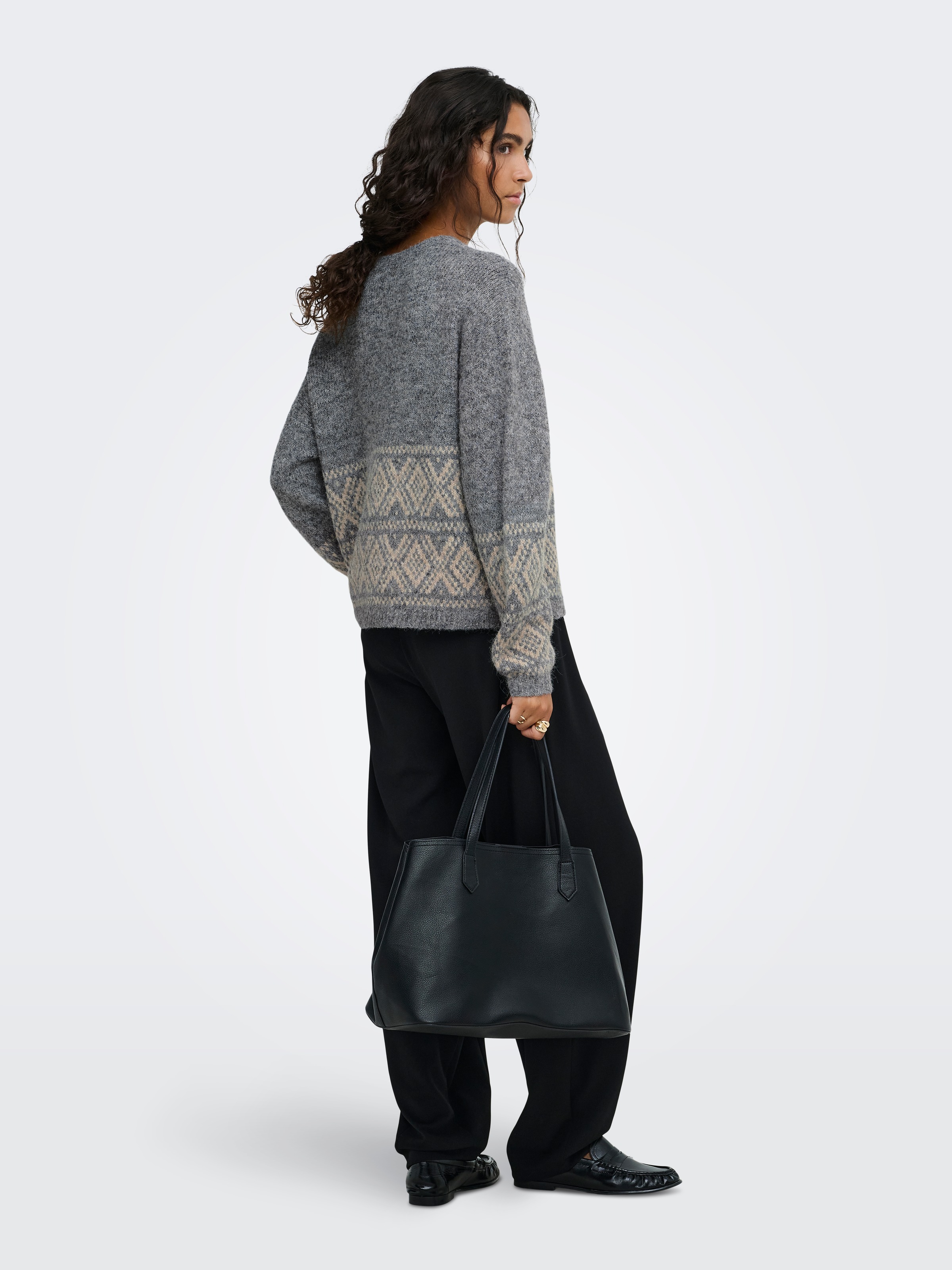 JDY Strickpullover »JDYDINA L/S ON FAROE ISLAND PULLOVE KNT« Materialmix