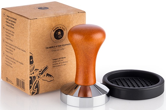 Buddy's Tamper »Buddy´s Bar - Barista Edition«, (Set, 2 tlg.), Premium, Kaffee Verdichter, rostfreier Edelstahl, Holzgriff
