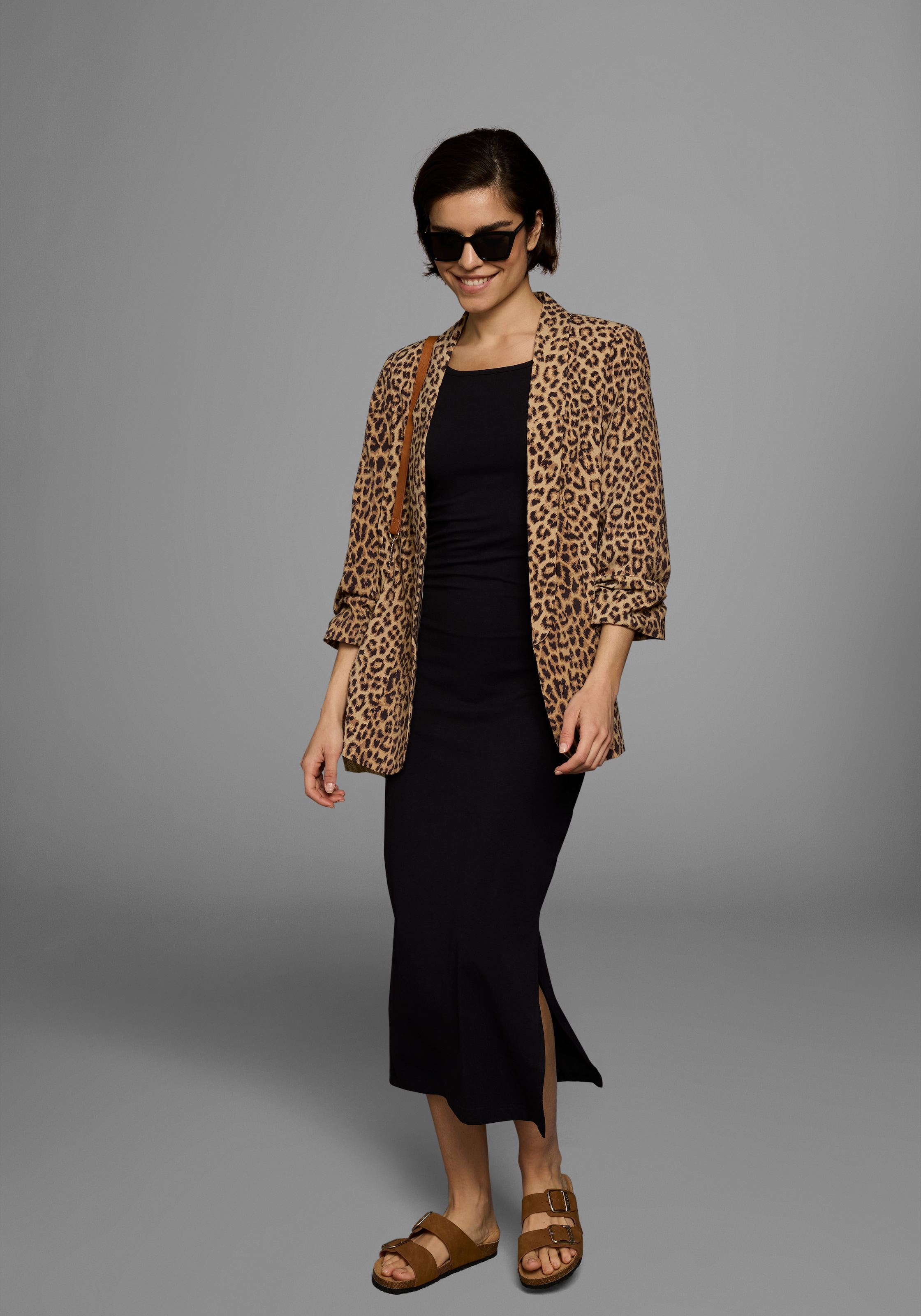 AJC Sommerkleid Ohne Taschen festlich,  Maxilänge,  unifarben,  aus elastischem Single Jersey