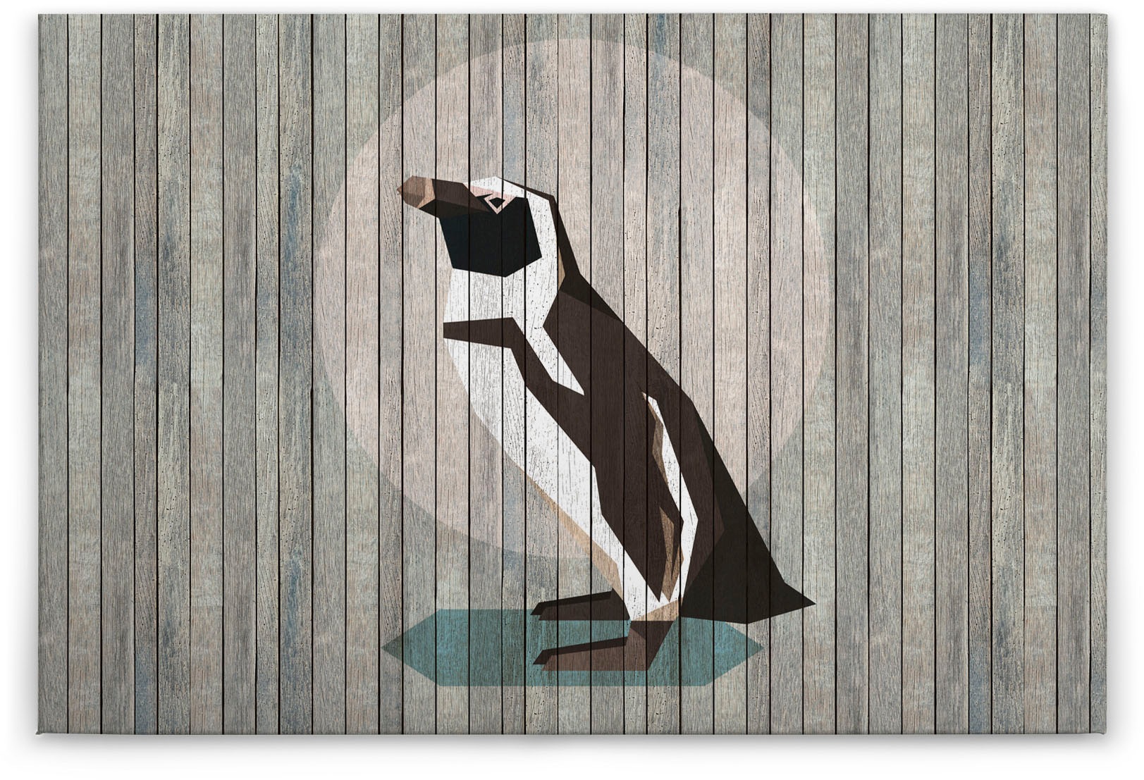 A.S. Création Leinwandbild »born to be wild 4«, Kunst-Tiere-Kinder, (1 St.), Keilrahmen Holzoptik Pinguin Tiere Leinwand-Bild Wohnzimmer modern