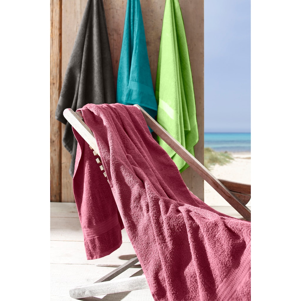 my home Strandtücher »Juna«, (2 St.), Badetuch, im Handtuch Set 100x180cm und als Serie, Uni, 100% Baumwolle
