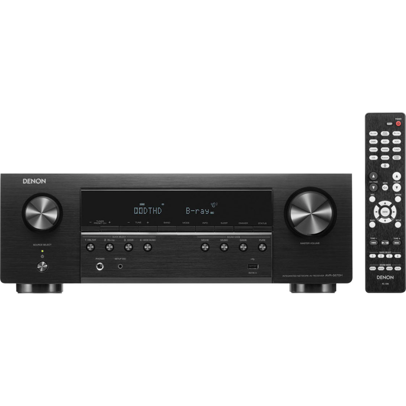 DENON AV-Receiver »AVR-S670H« 5.2 (Bluetooth LAN (Ethernet) WLAN FM Tuner Hi-Res Audio Internetradio Sprachsteuerung USB-Mediaplayer)...