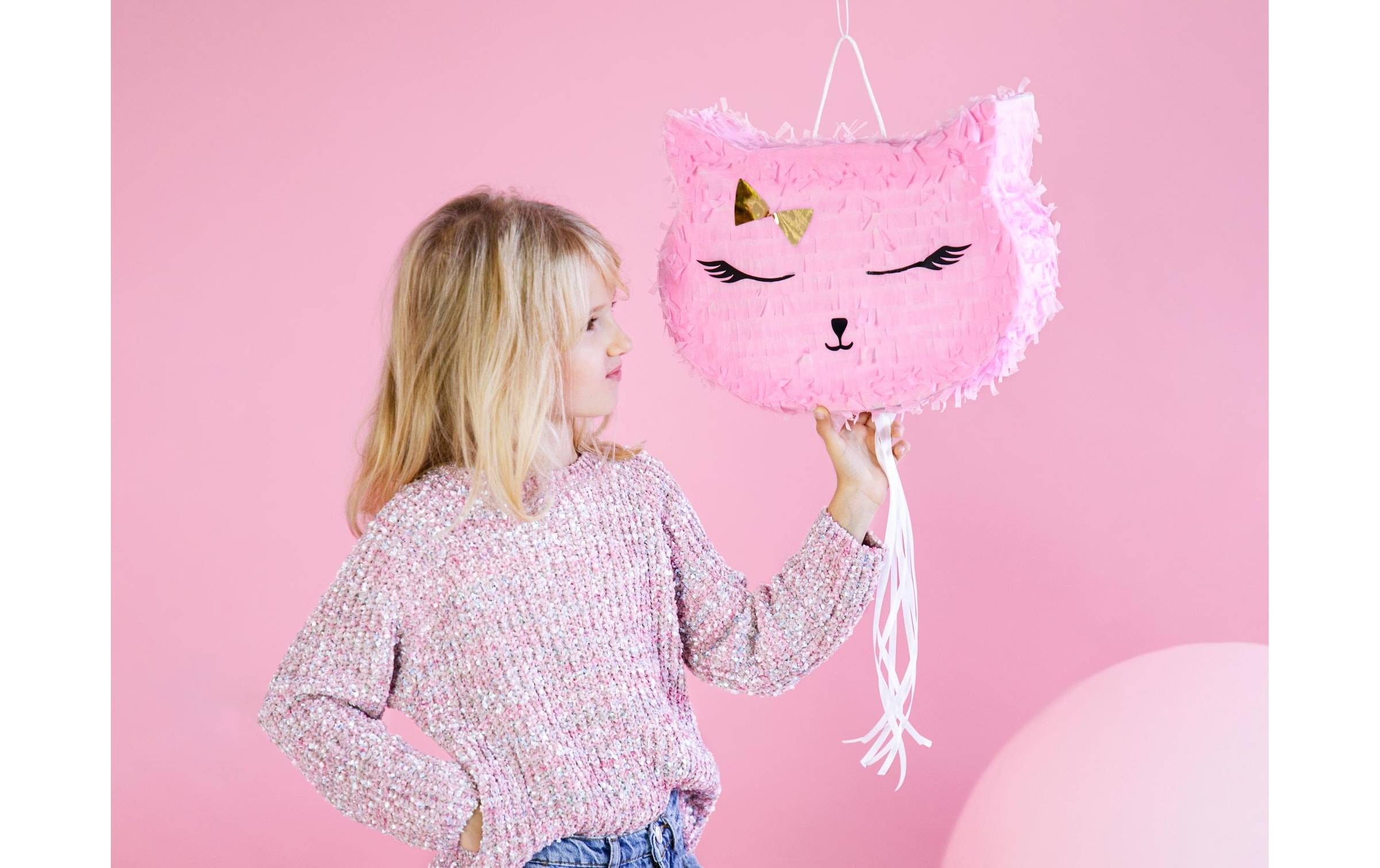 partydeco Girlande »Pinata Katze, 35 x 27 x«