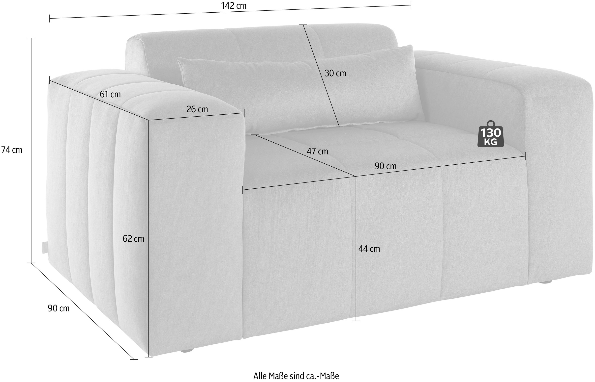 LeGer Home by Lena Gercke Loveseat »Maileen Sessel«, passend zur Modulserie "Maileen" - separat stellbar
