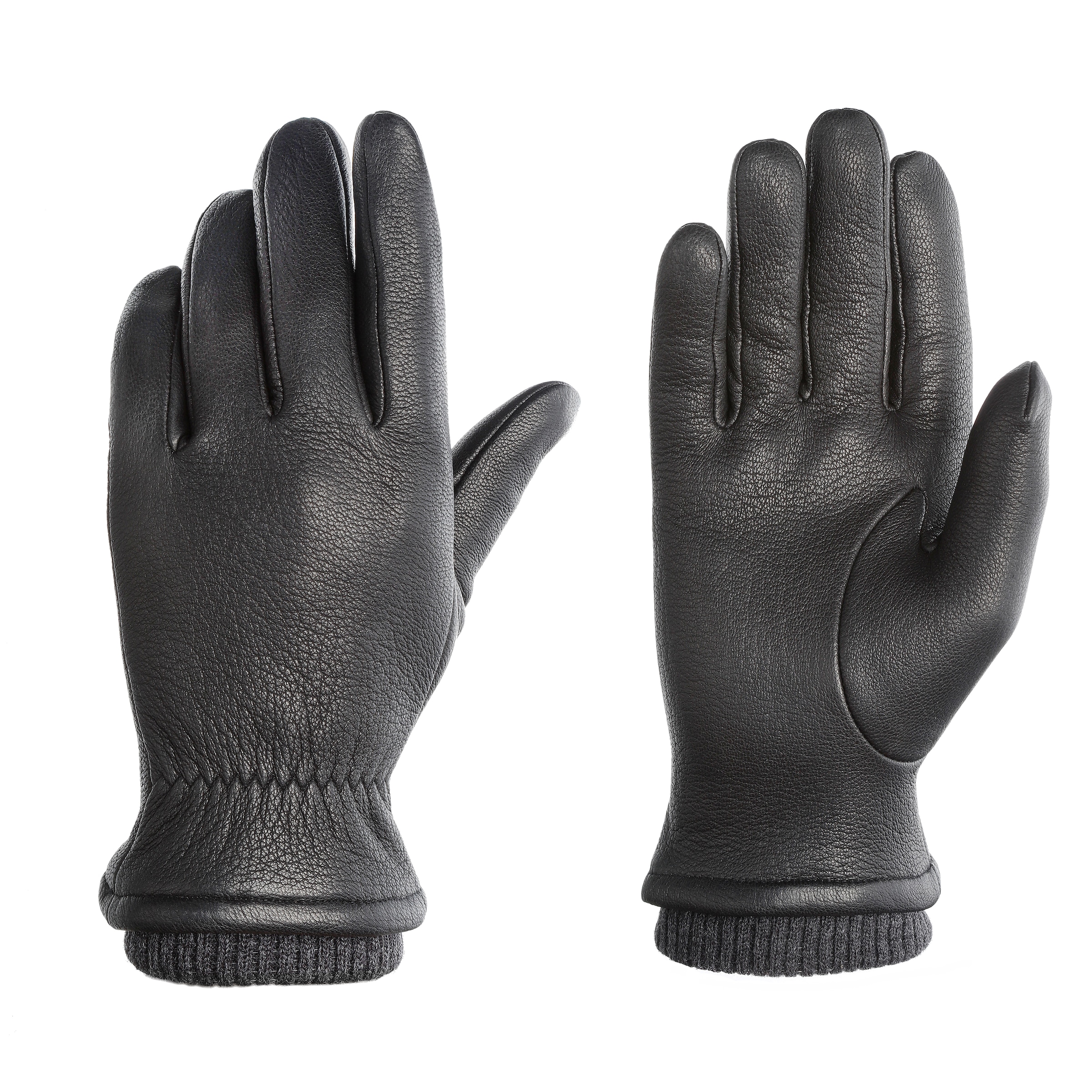 PEARLWOOD Lederhandschuhe »SOHO« 1 Paar, Strickbündchen, Temperaturregulierend, gefüttert black