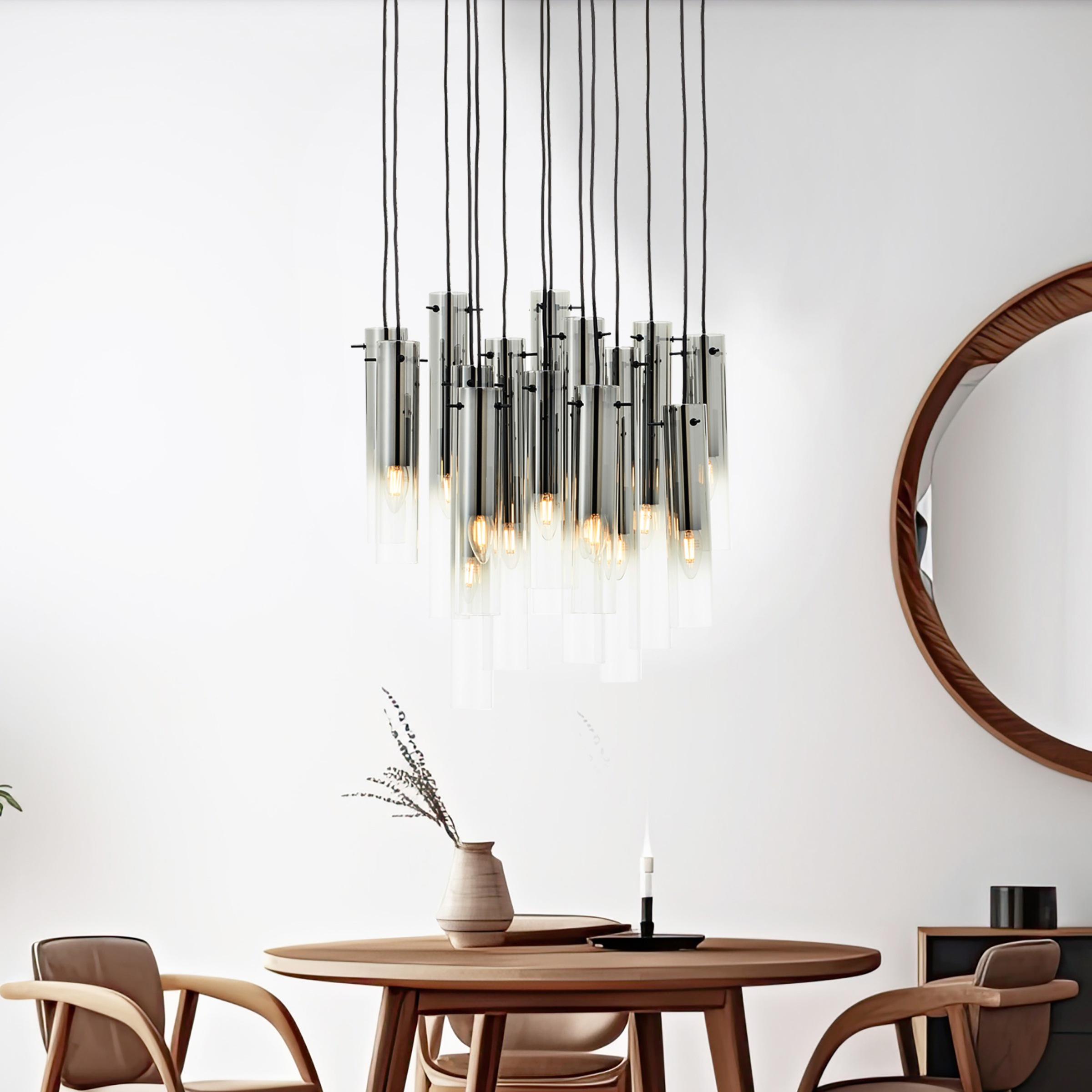 Brilliant Pendelleuchte »Glasini« E14 1 Stk. 199 x 52 cm, 14 x E14, kürzbar günstig online kaufen
