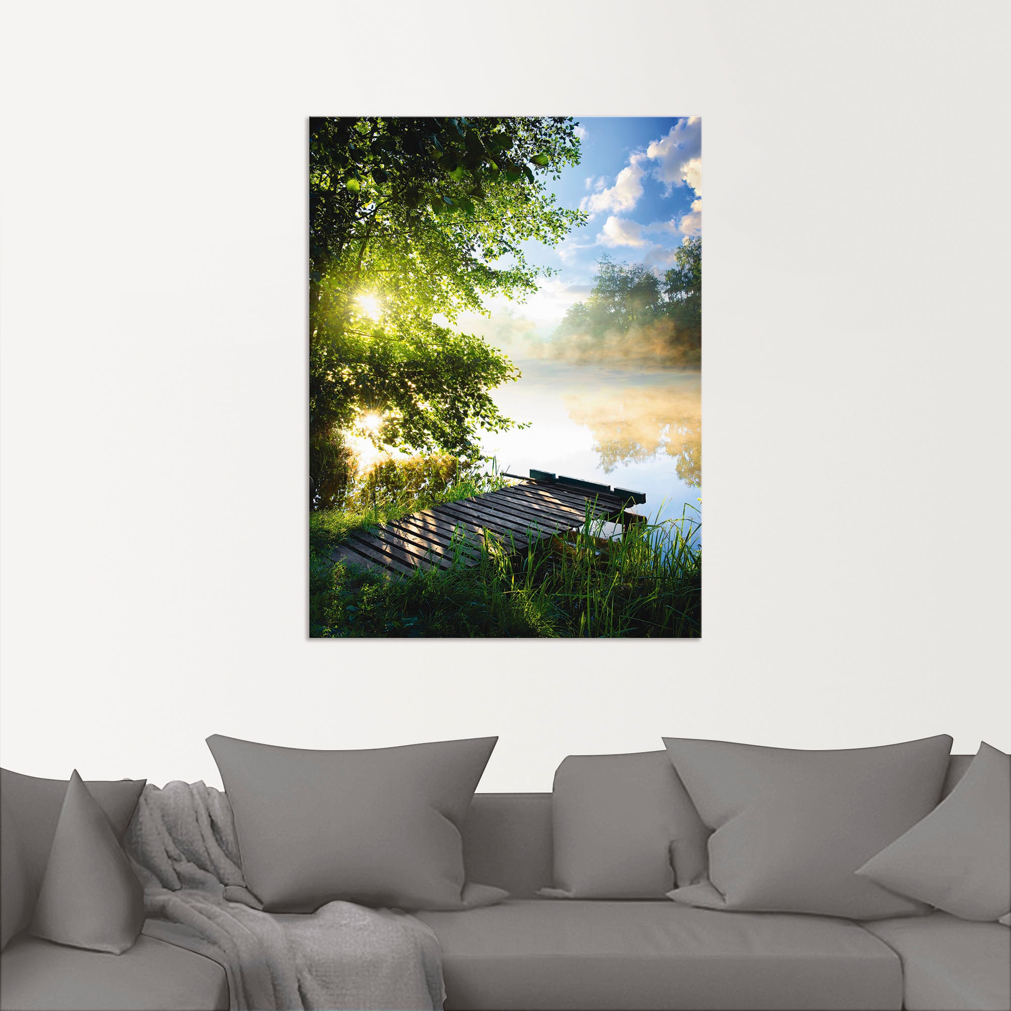 Artland Wandbild "Angelsteg am Morgen" Gewässer 1 Stk. tlg. als Alubild, Ou günstig online kaufen
